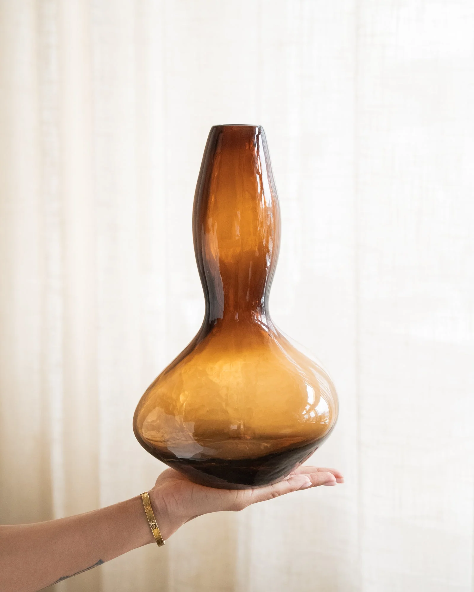 Deco Vaas Suna Glass Brown - Image 2