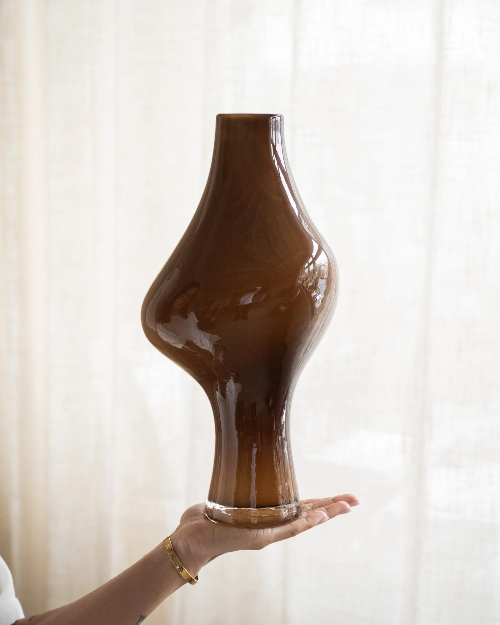 Deco Vaas Suna Glass Brown - Image 5