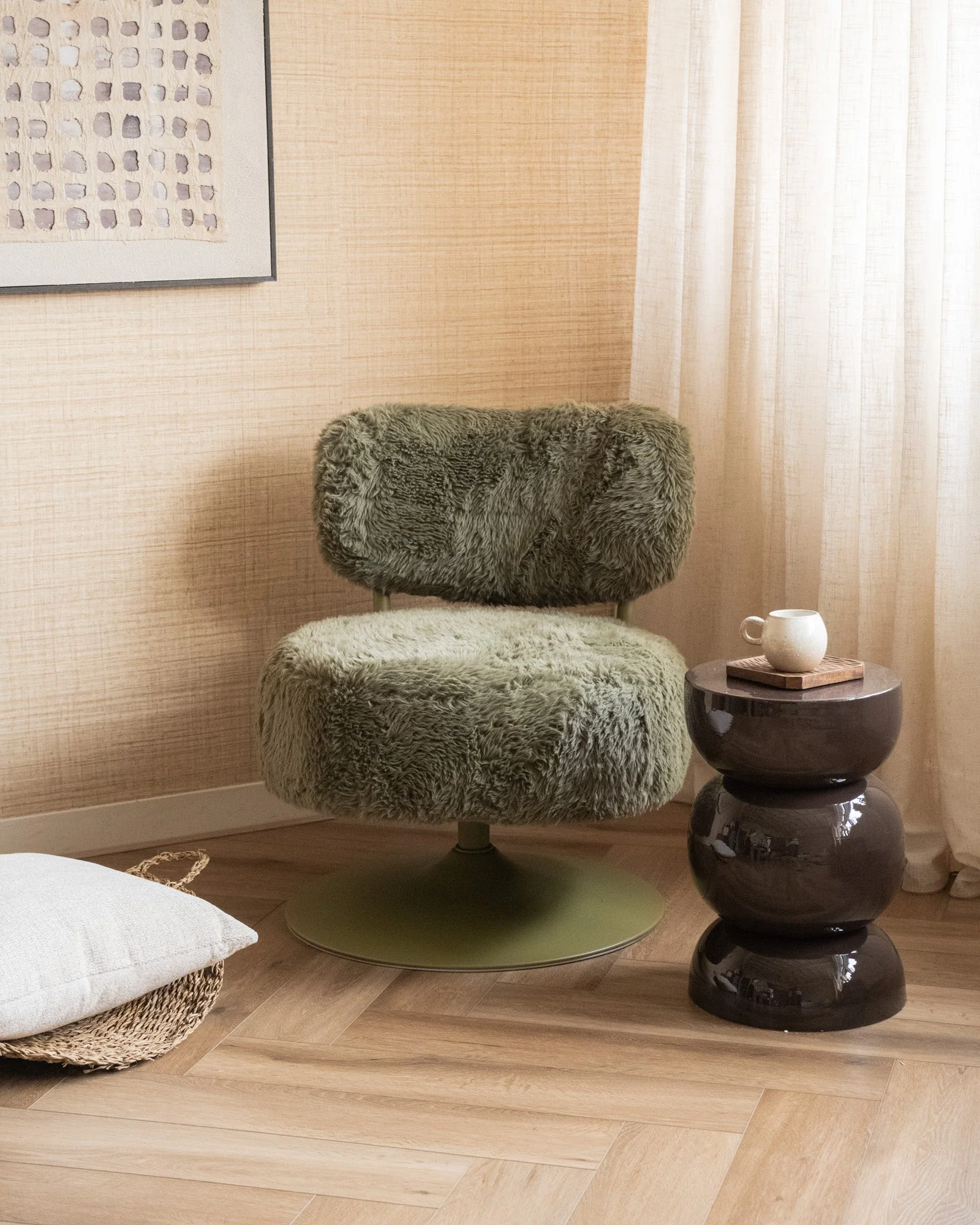 Swivel Chair Furlo Furry Olive Green