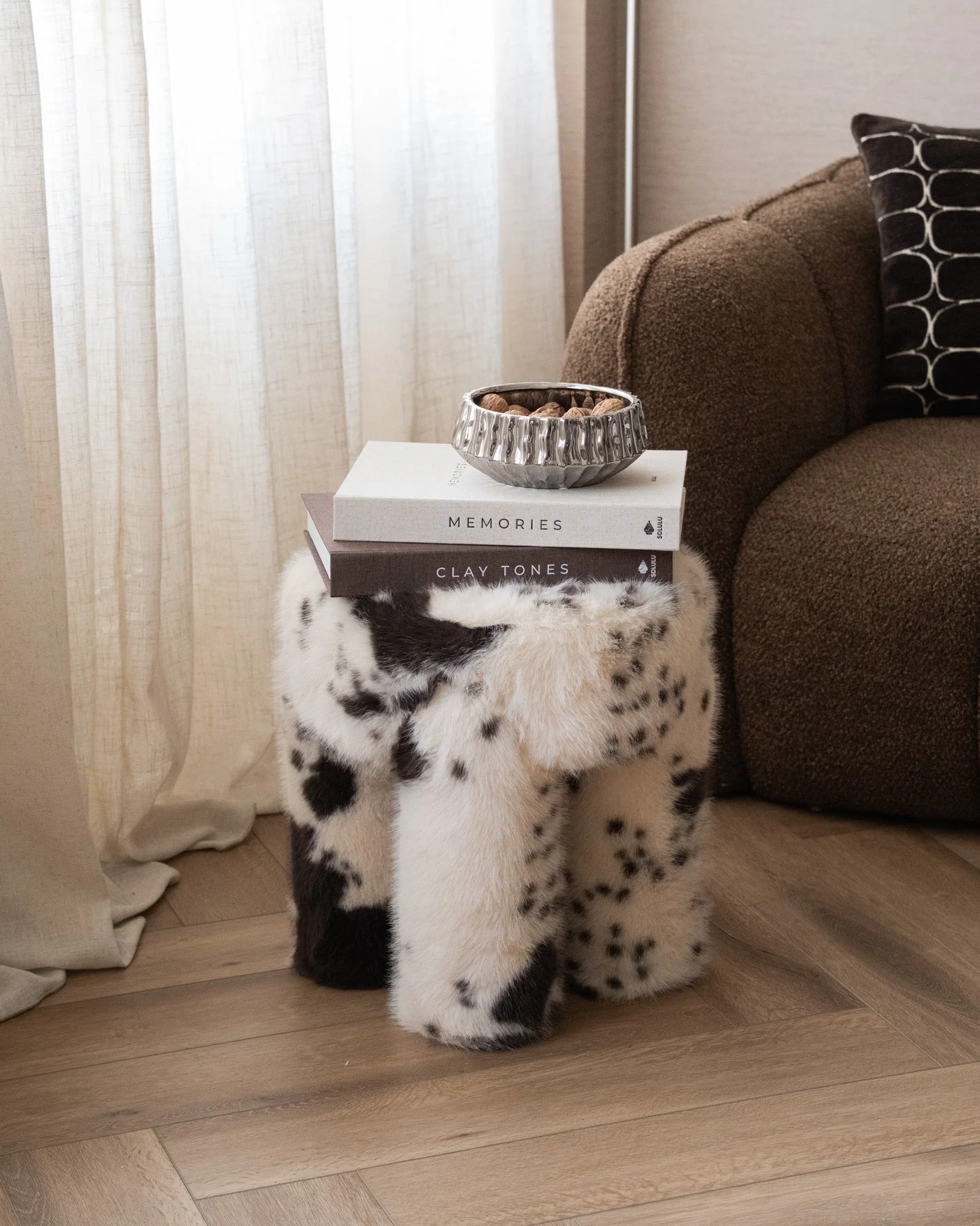 Pouf Beige/Brown Animal