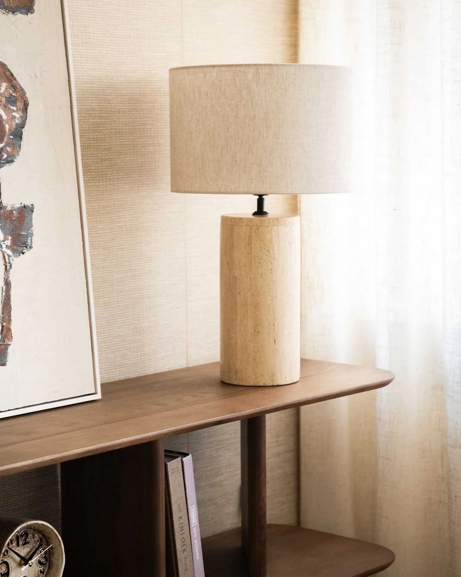 Large Table Lamp Amara Travertine - Image 3