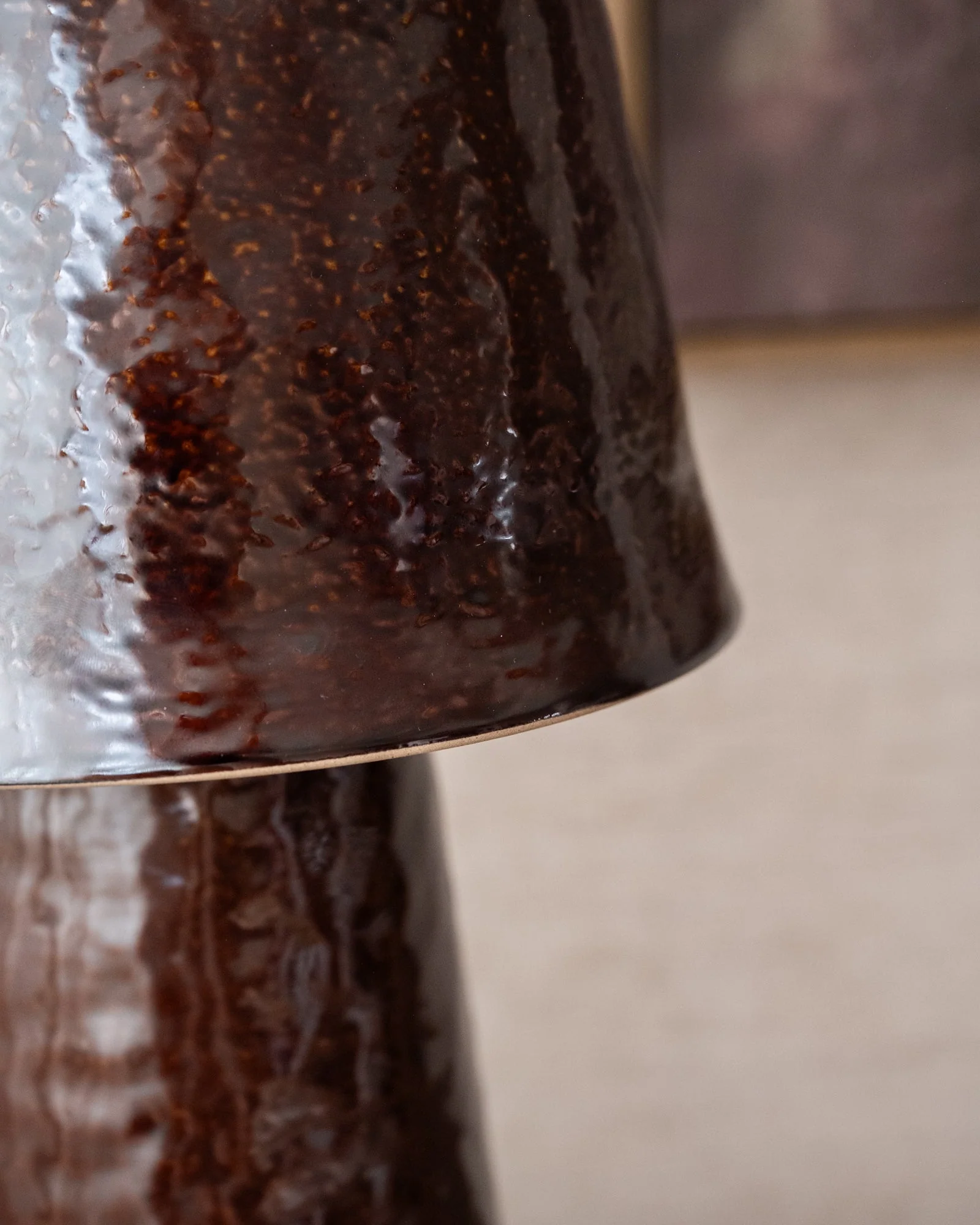 Hand-painted Table Lamp Clayton Burgundy - Image 7