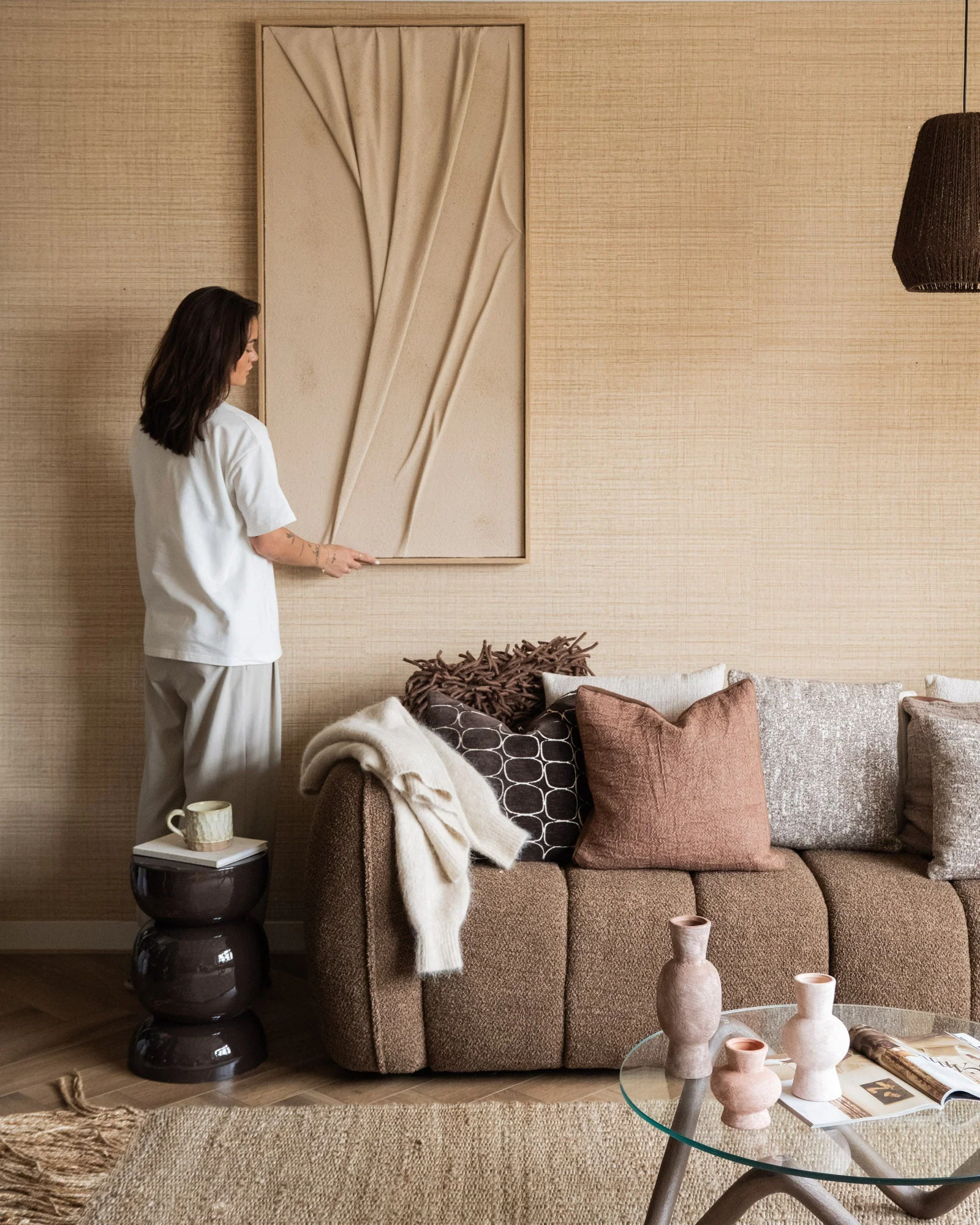 X-Large Wall Art Veck Beige - Image 3