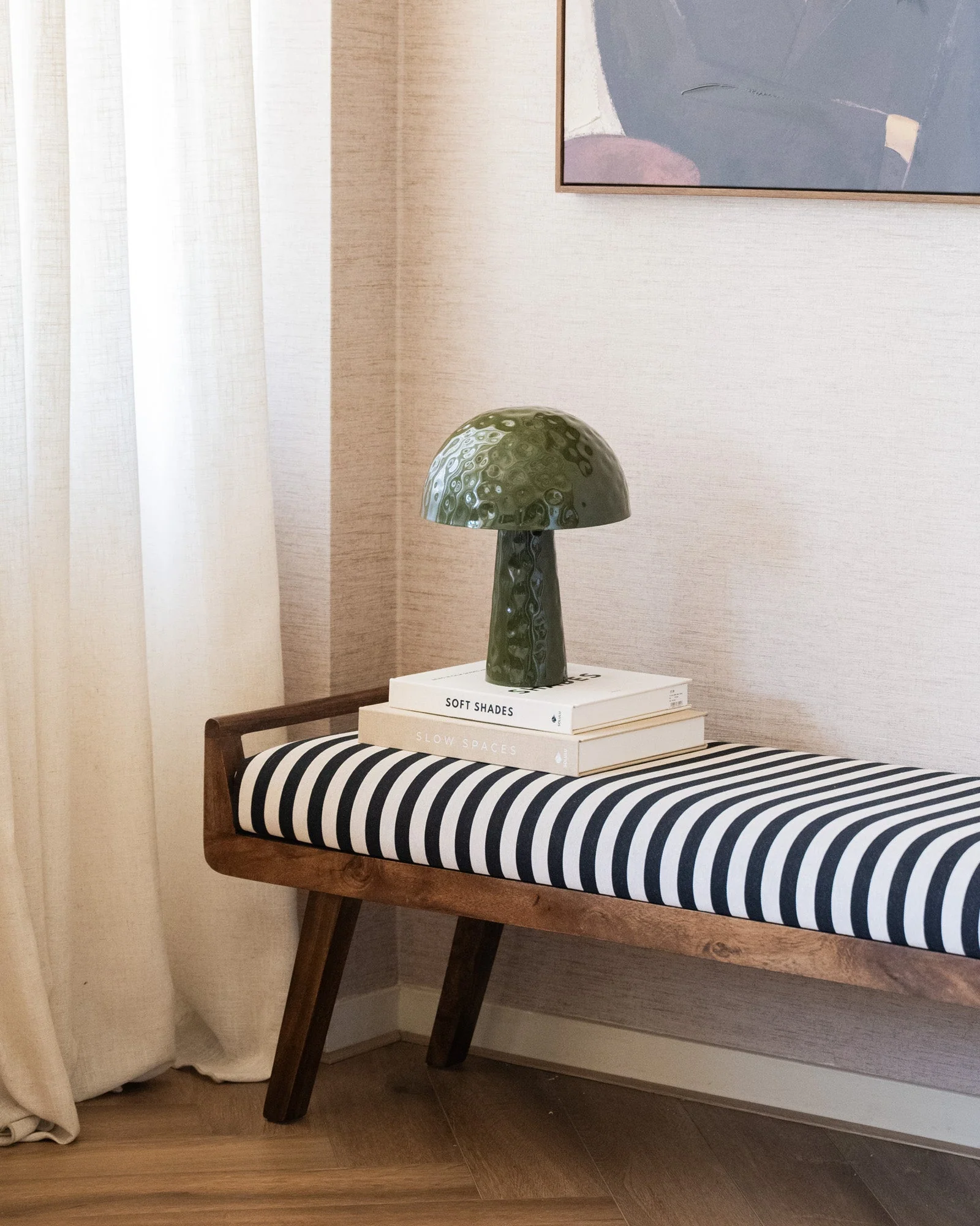 Table Lamp Mushroom Olive Green - Image 3