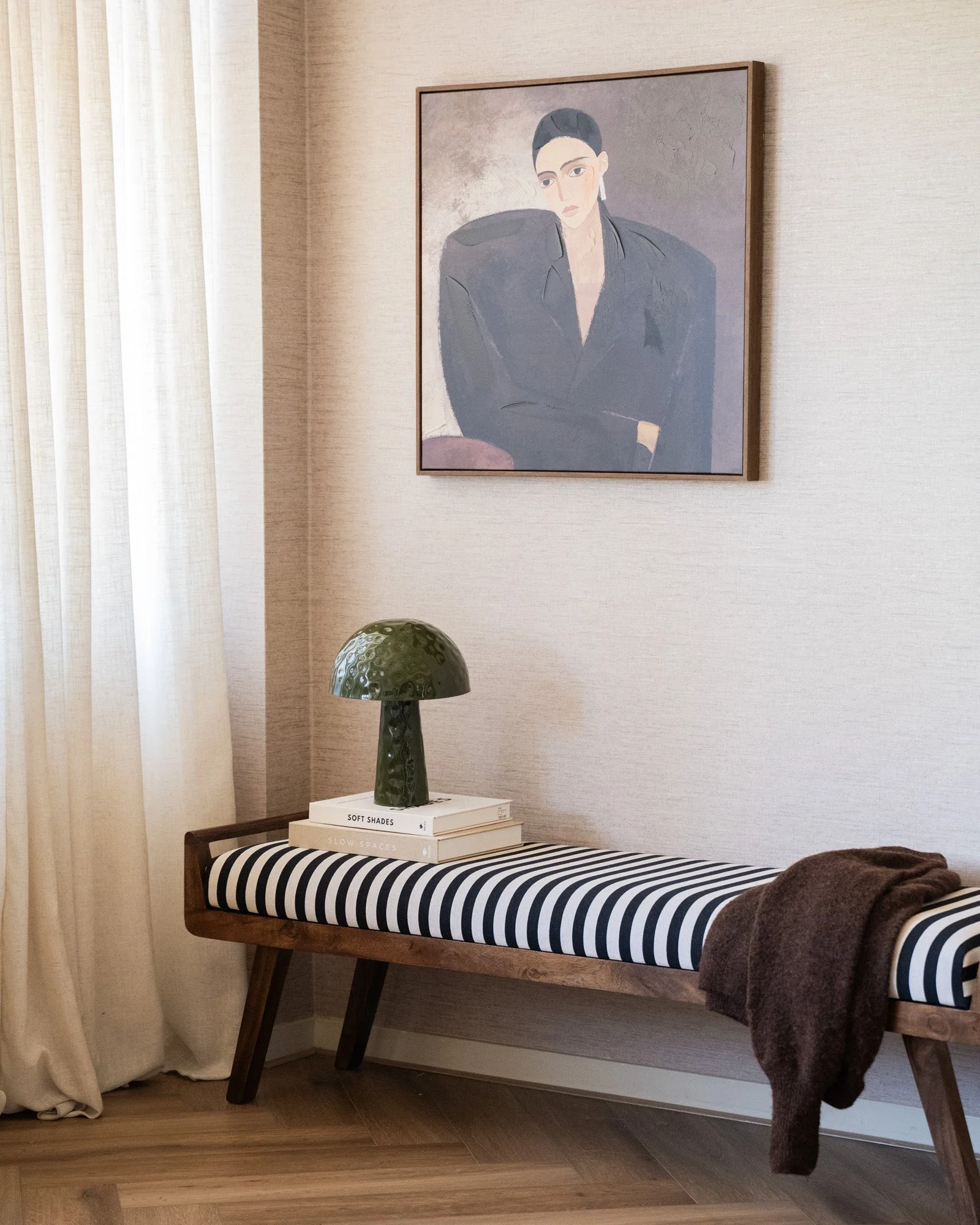 Table Lamp Mushroom Olive Green - Image 5