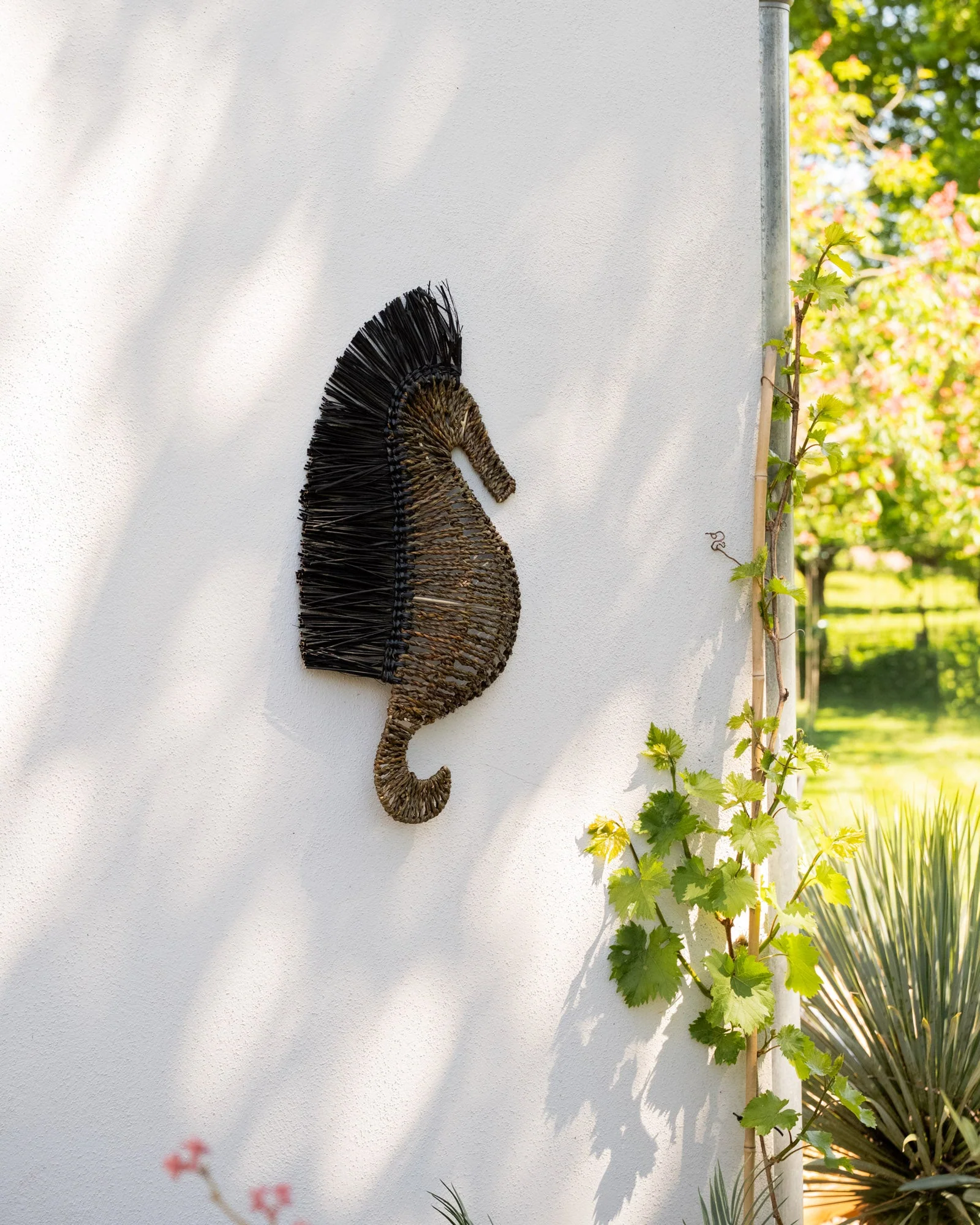 Wall Deco Seahorse Raffia