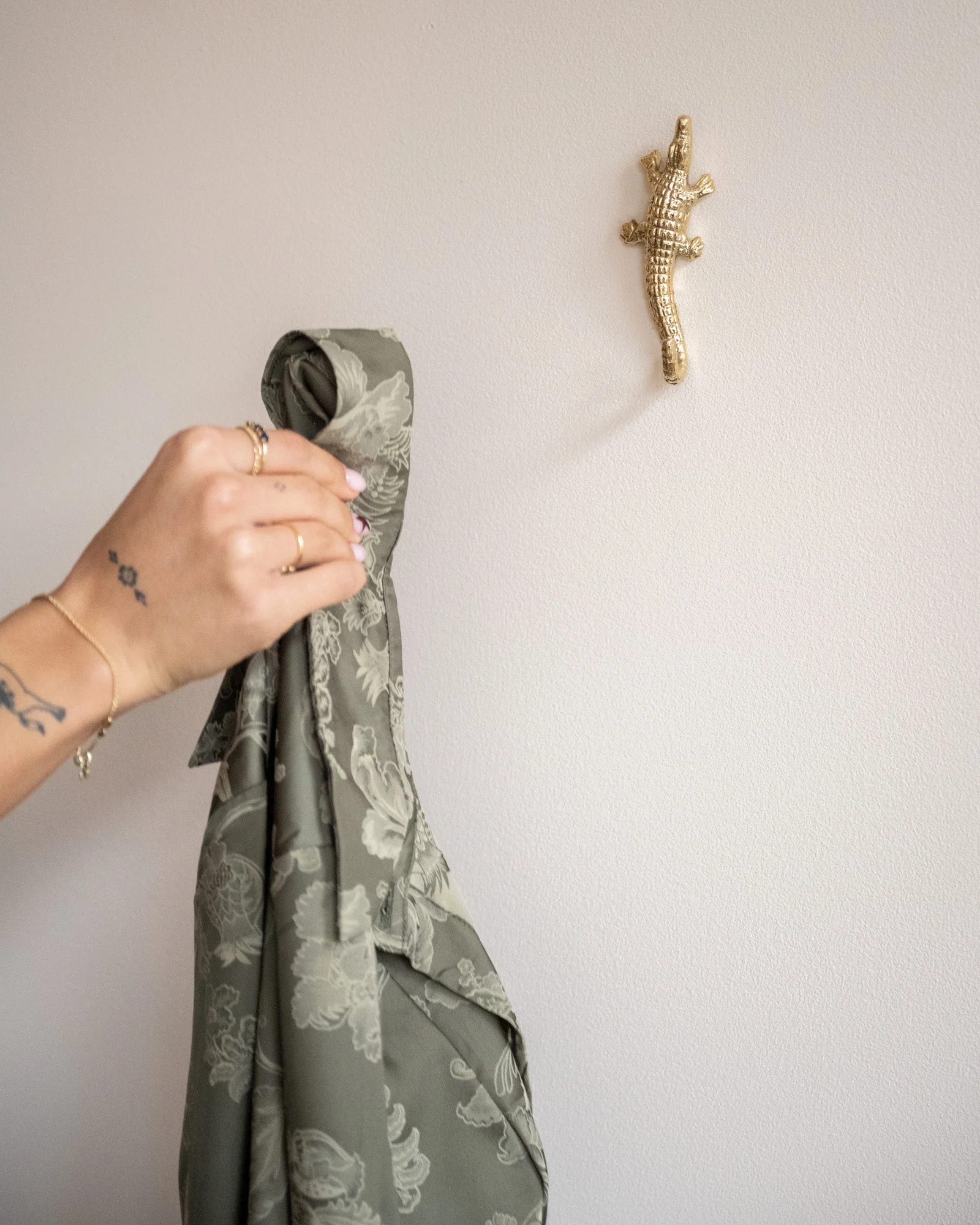 Handmade Hook Chewy Crocodile Brass