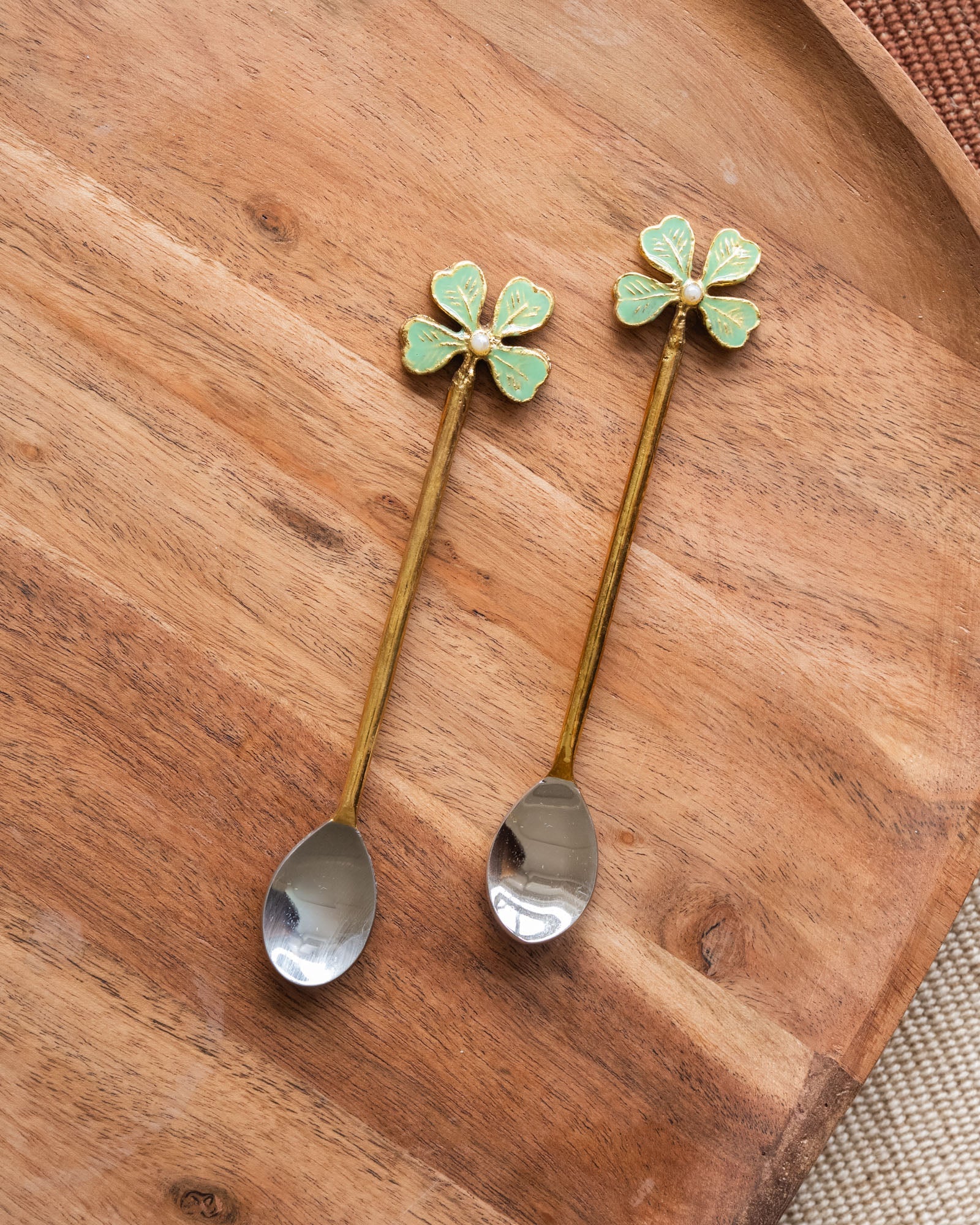 Set van 2 - Handmade Lucky Clover Spoon