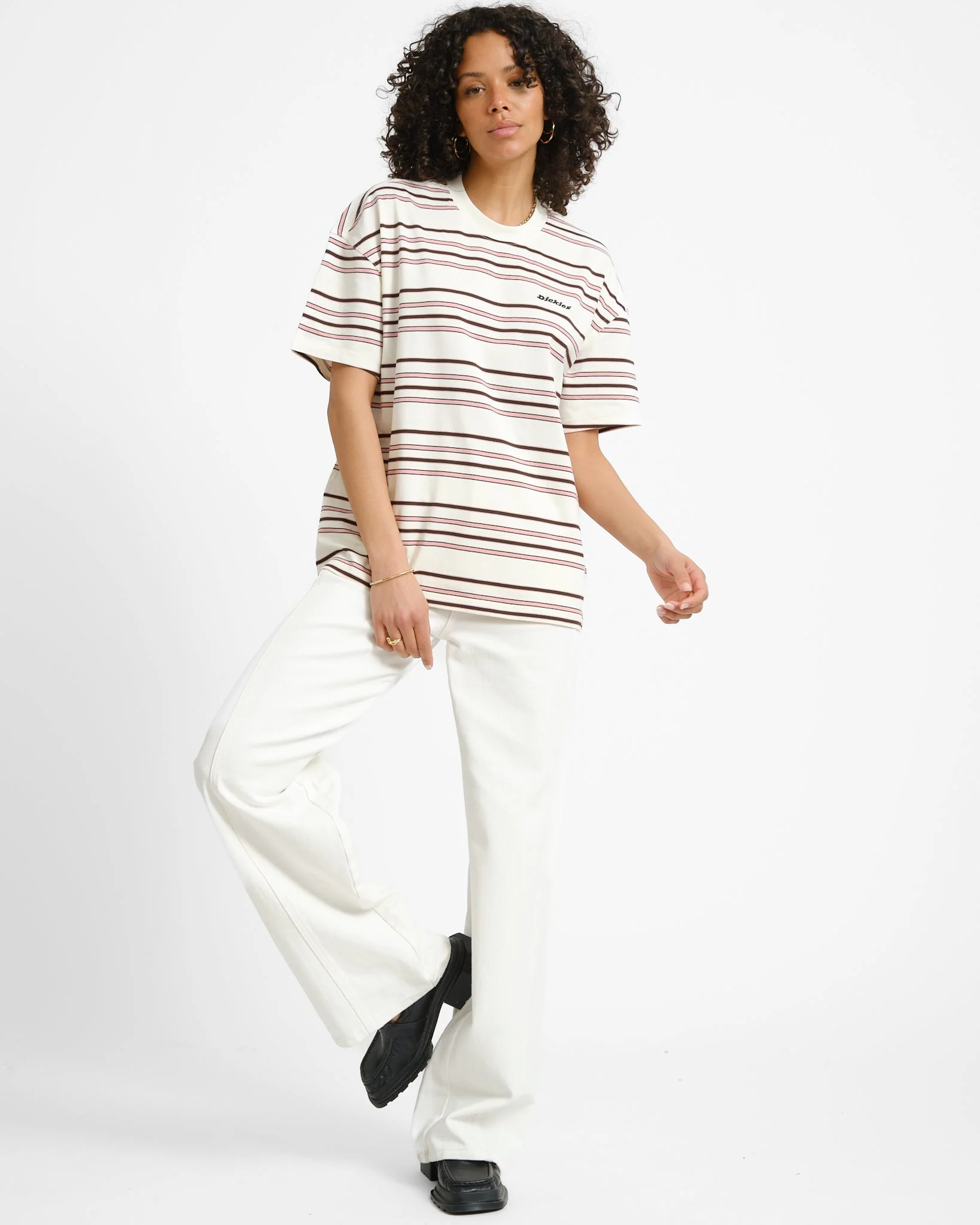 Dickies East Liberty Stripe Tee Ecru