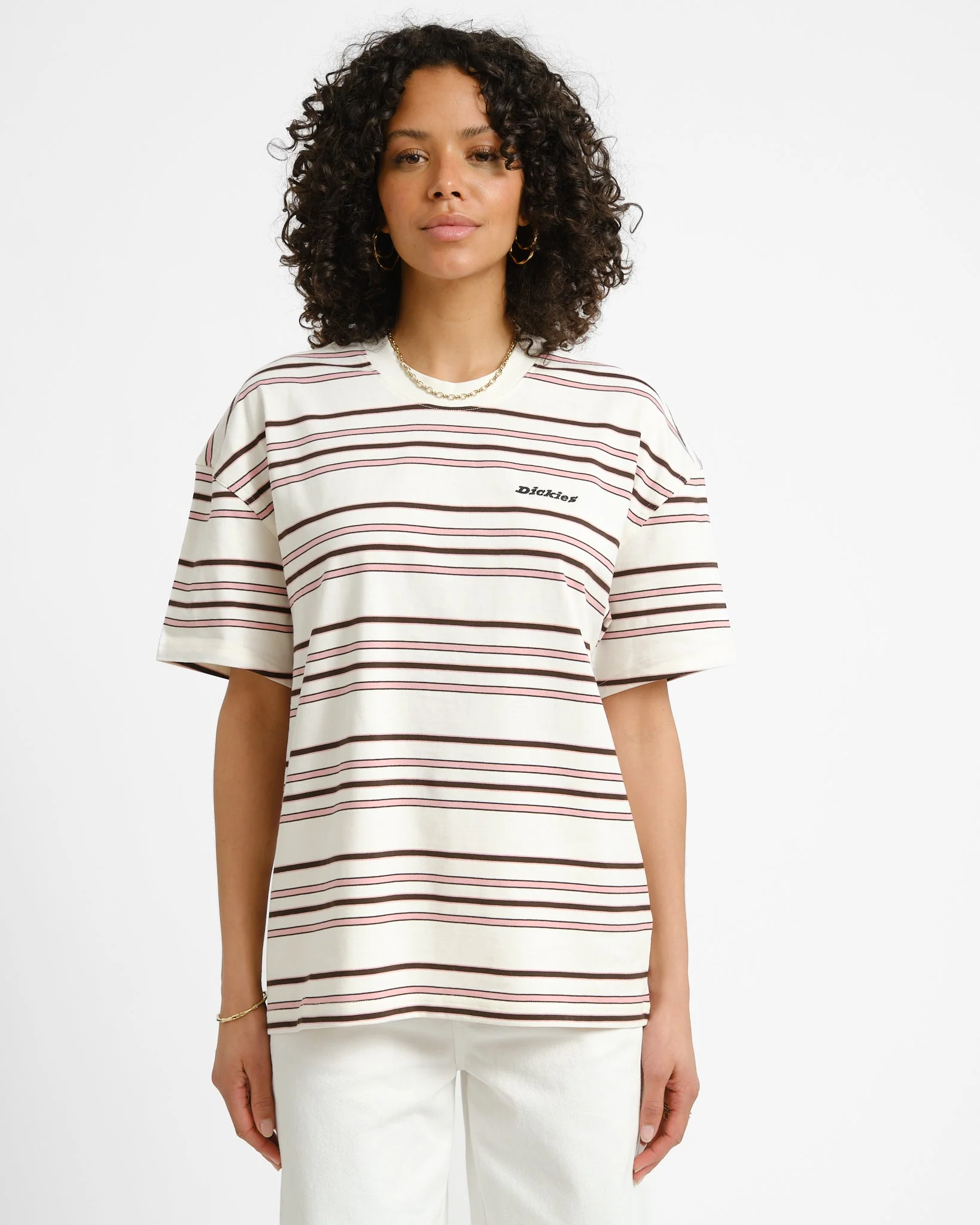 Dickies East Liberty Stripe Tee Ecru - Image 3