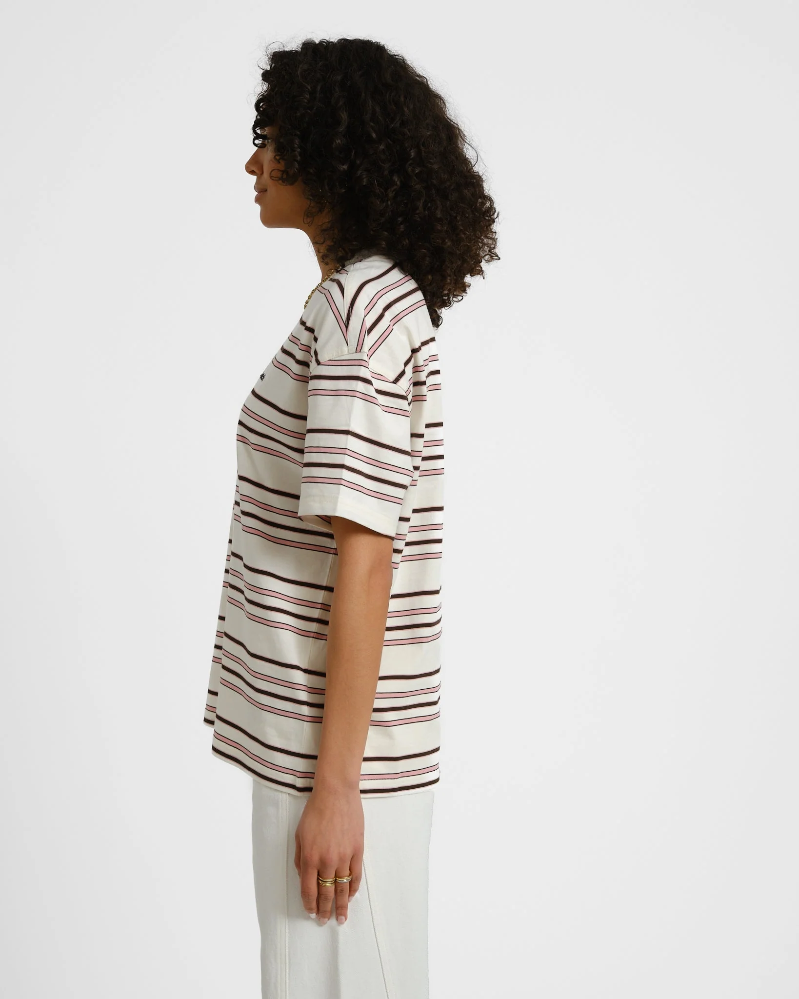 Dickies East Liberty Stripe Tee Ecru - Image 4