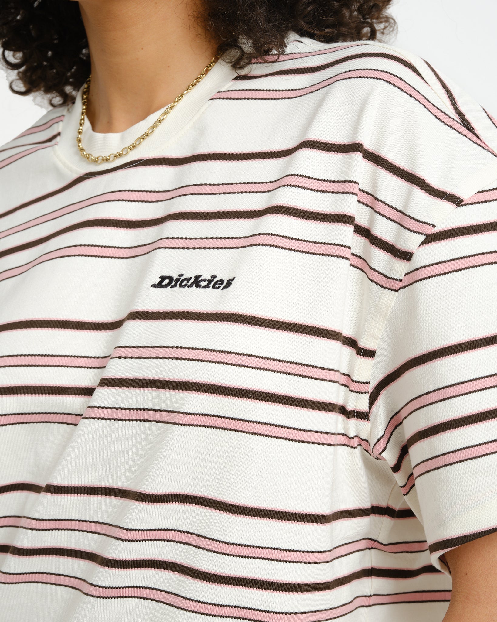 Dickies East Liberty Stripe Tee Ecru - Image 6
