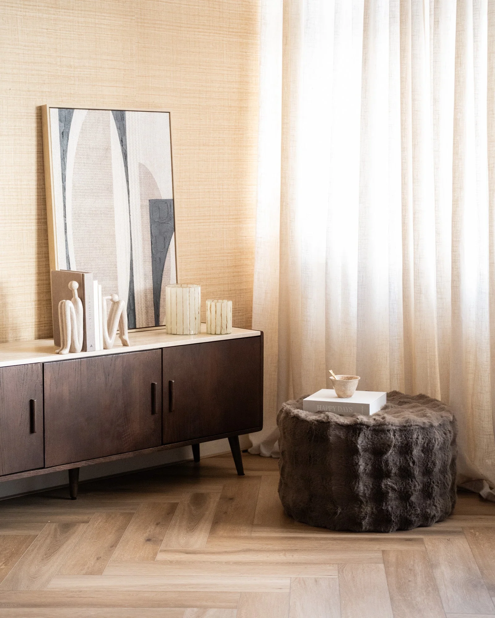 Pouf Olven Fluffy Brown - Image 5