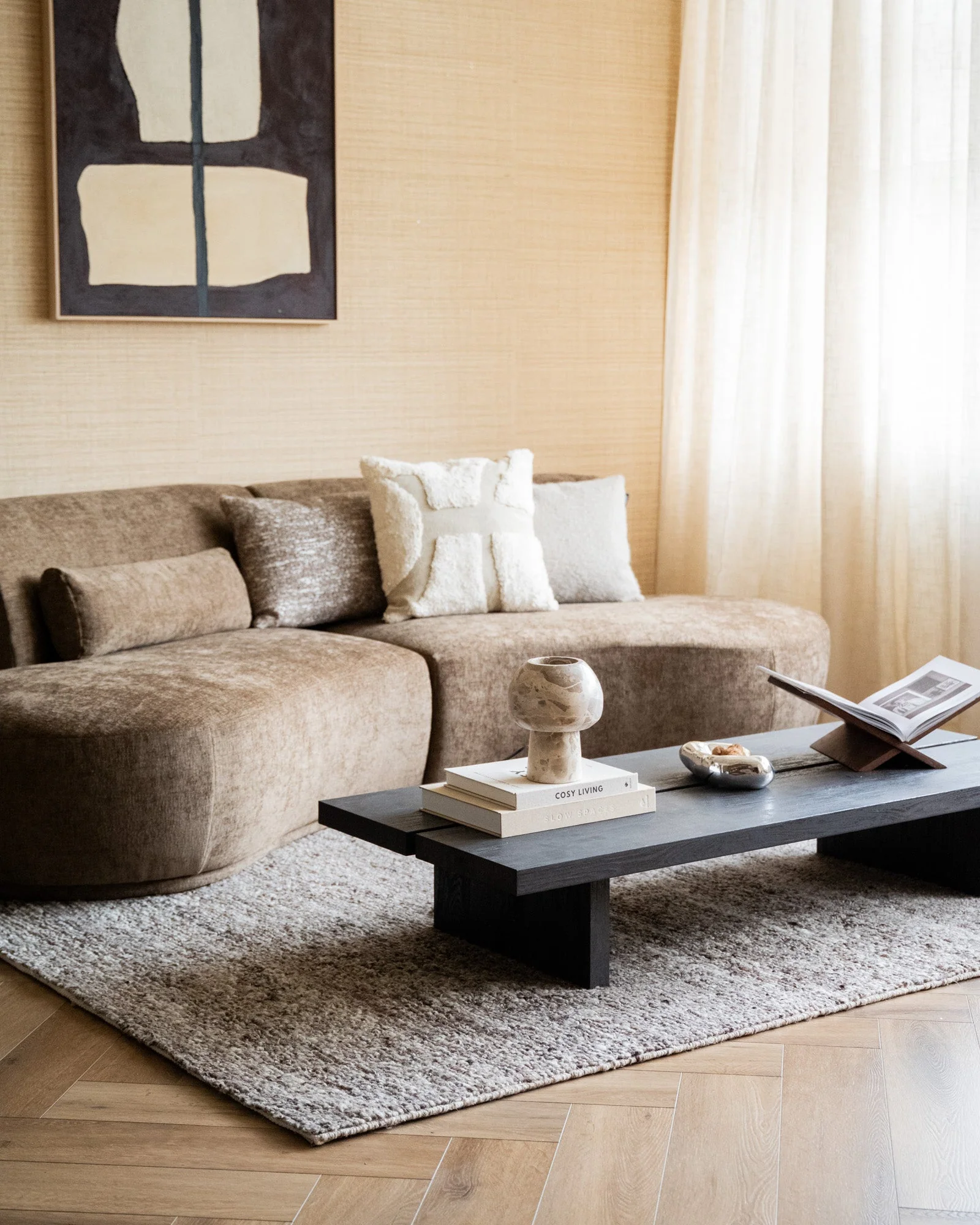 Vloerkleed Efia Wol Bruin - Image 4