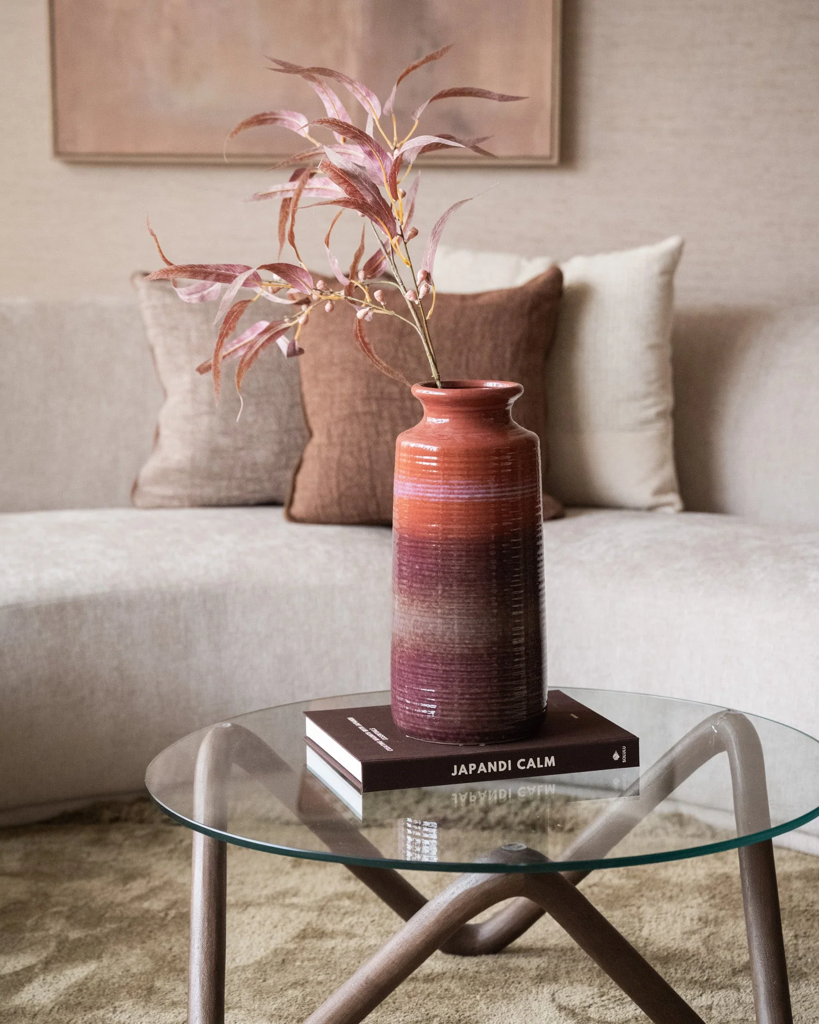 Grote Deco Vaas Cennia Burgundy