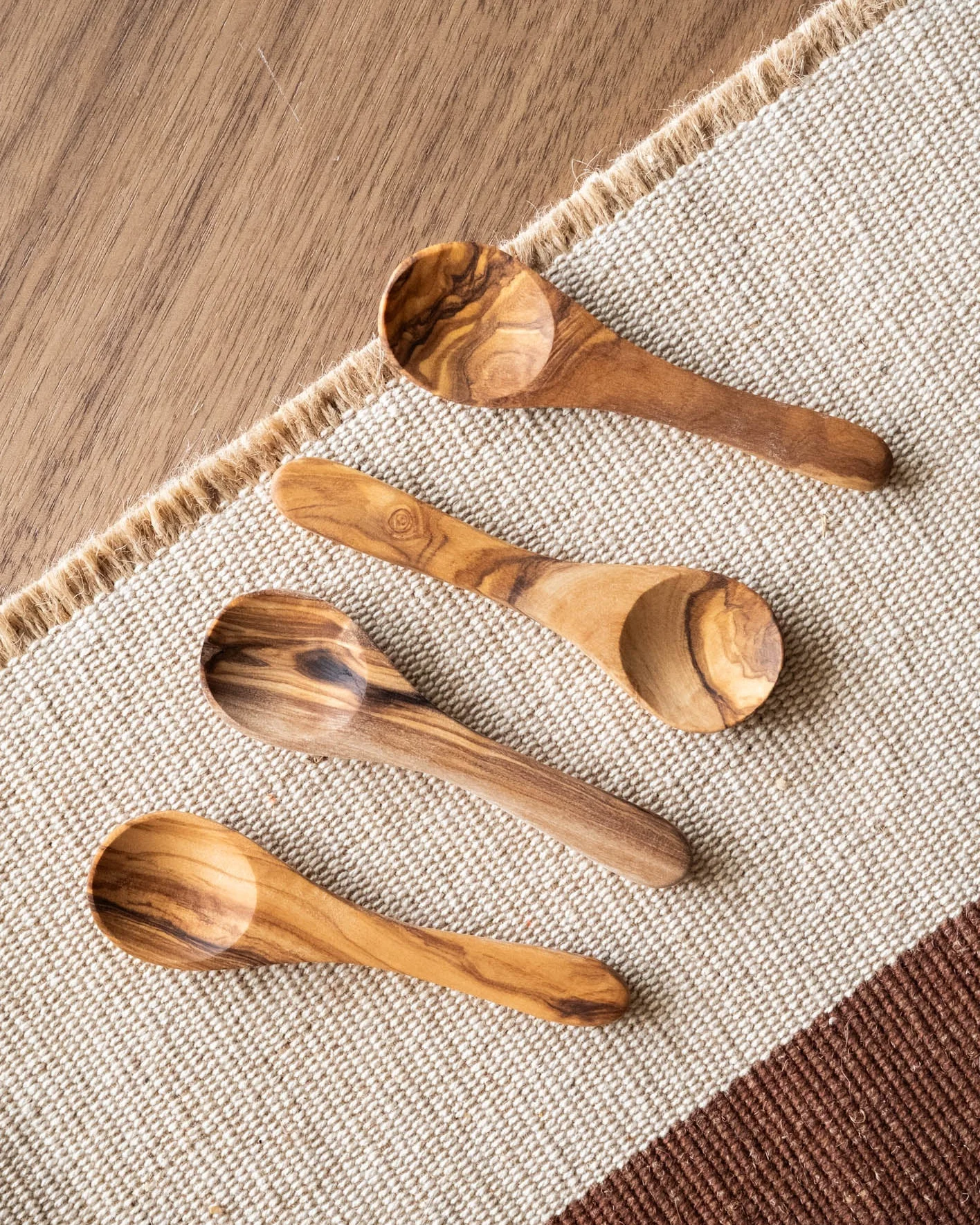 Set van 4 - Spoon Ollie Olive Wood