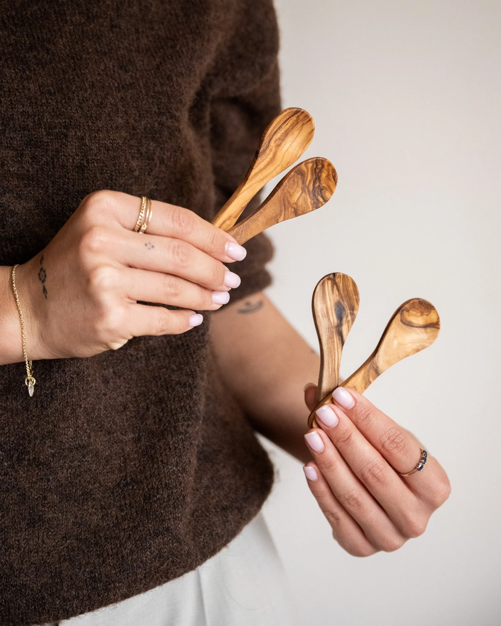 Set van 4 - Spoon Ollie Olive Wood - Image 3