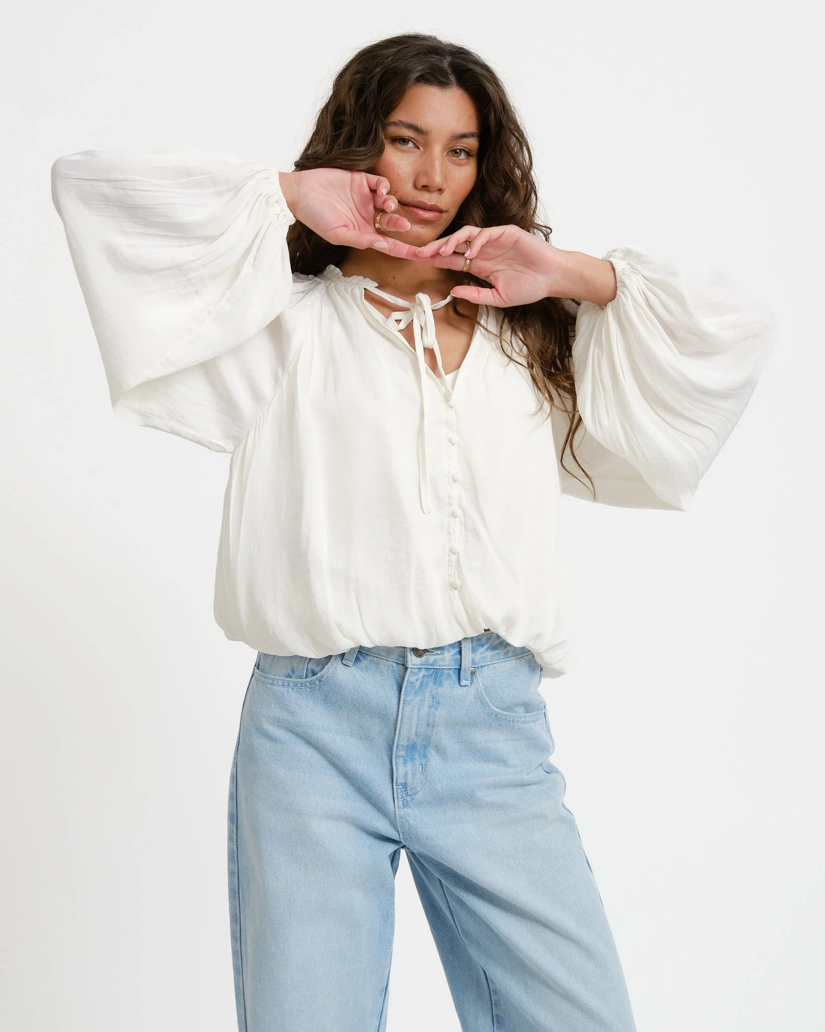 Drapy Top Ecru