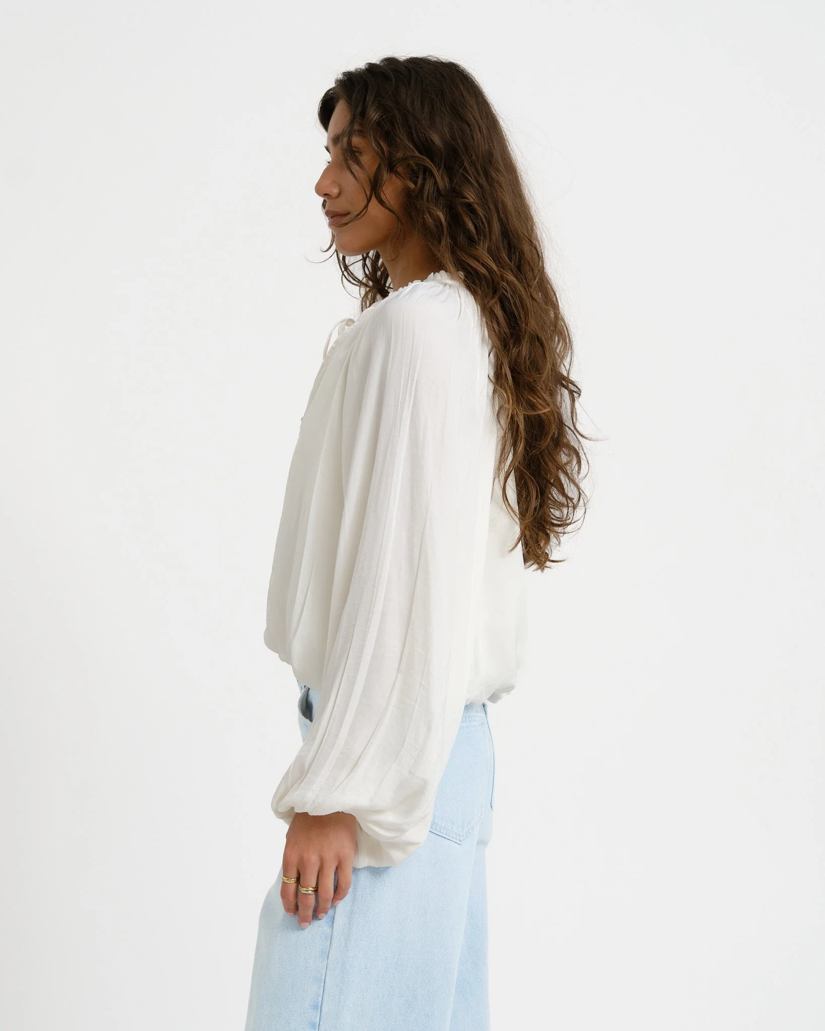 Drapy Top Ecru - Image 4