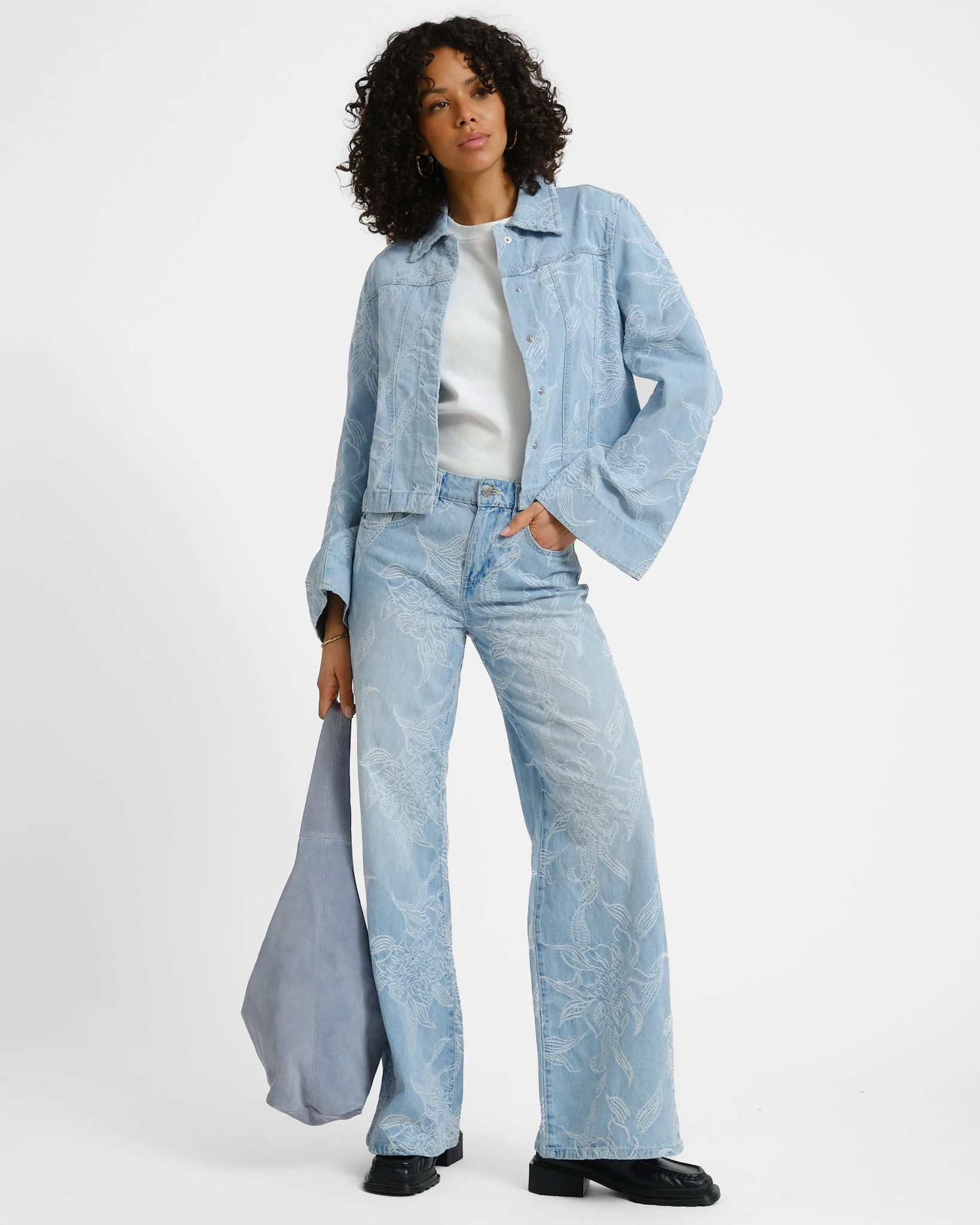 Embroidery Jeans Blue