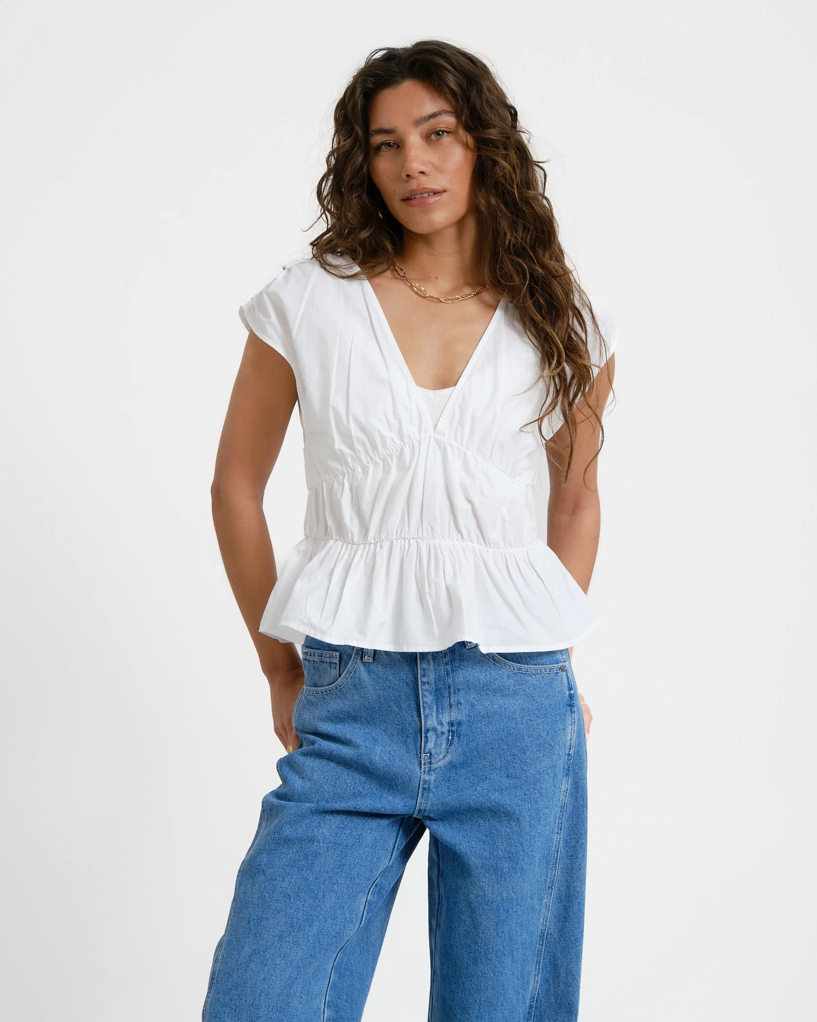 Peplum Top White
