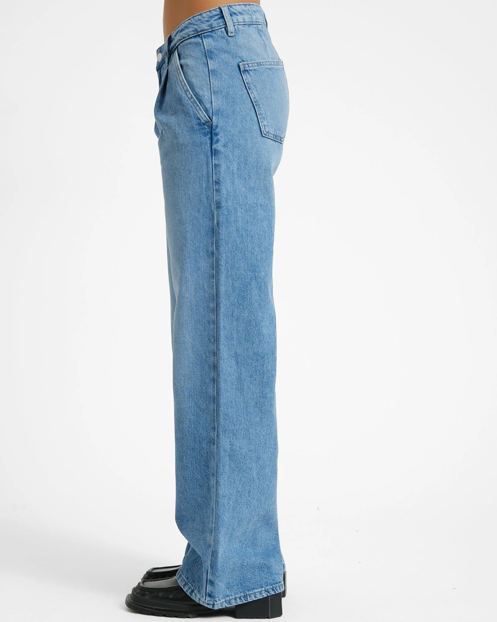 Pleated Slouchy Jeans Blue - Image 4