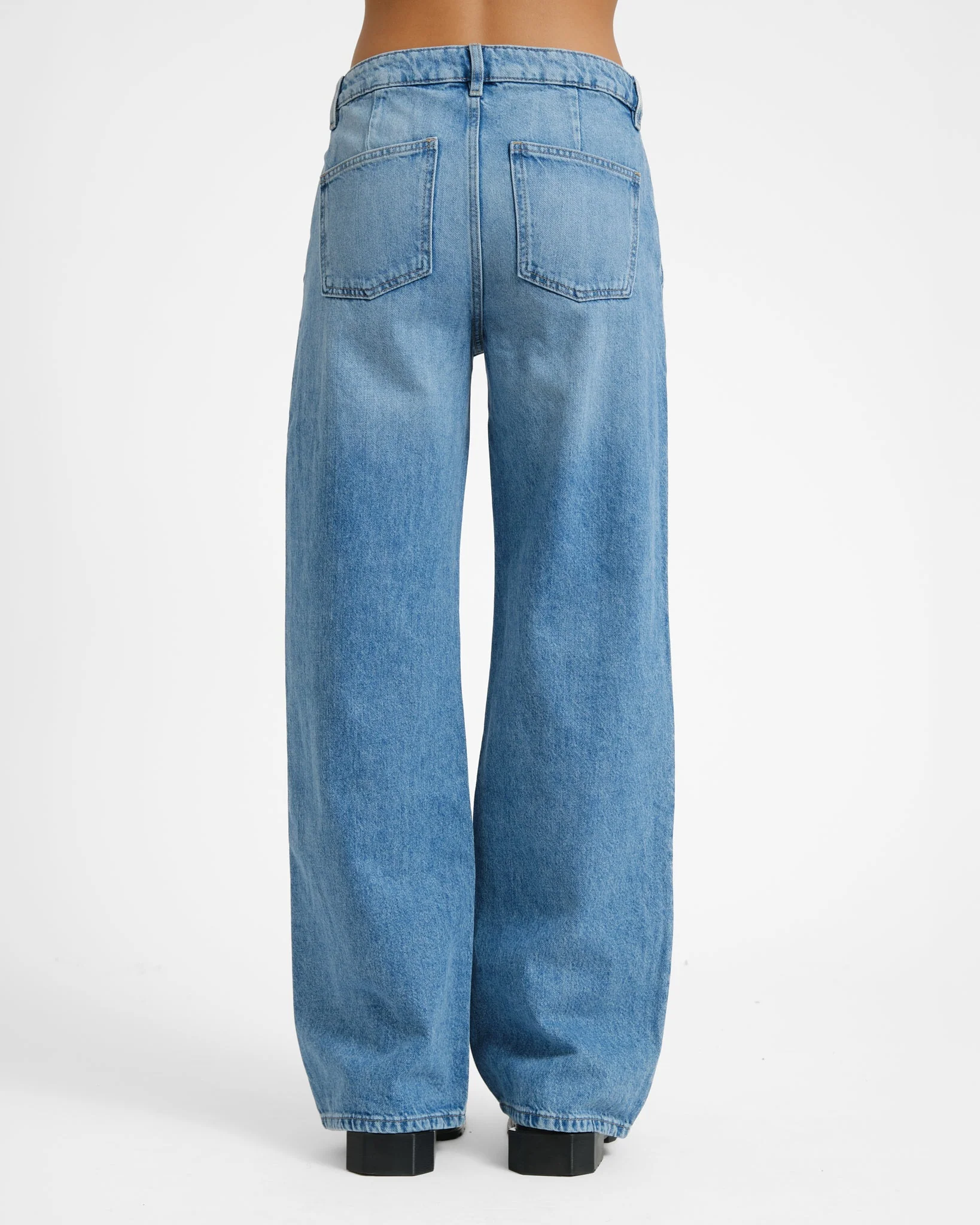Pleated Slouchy Jeans Blue - Image 5