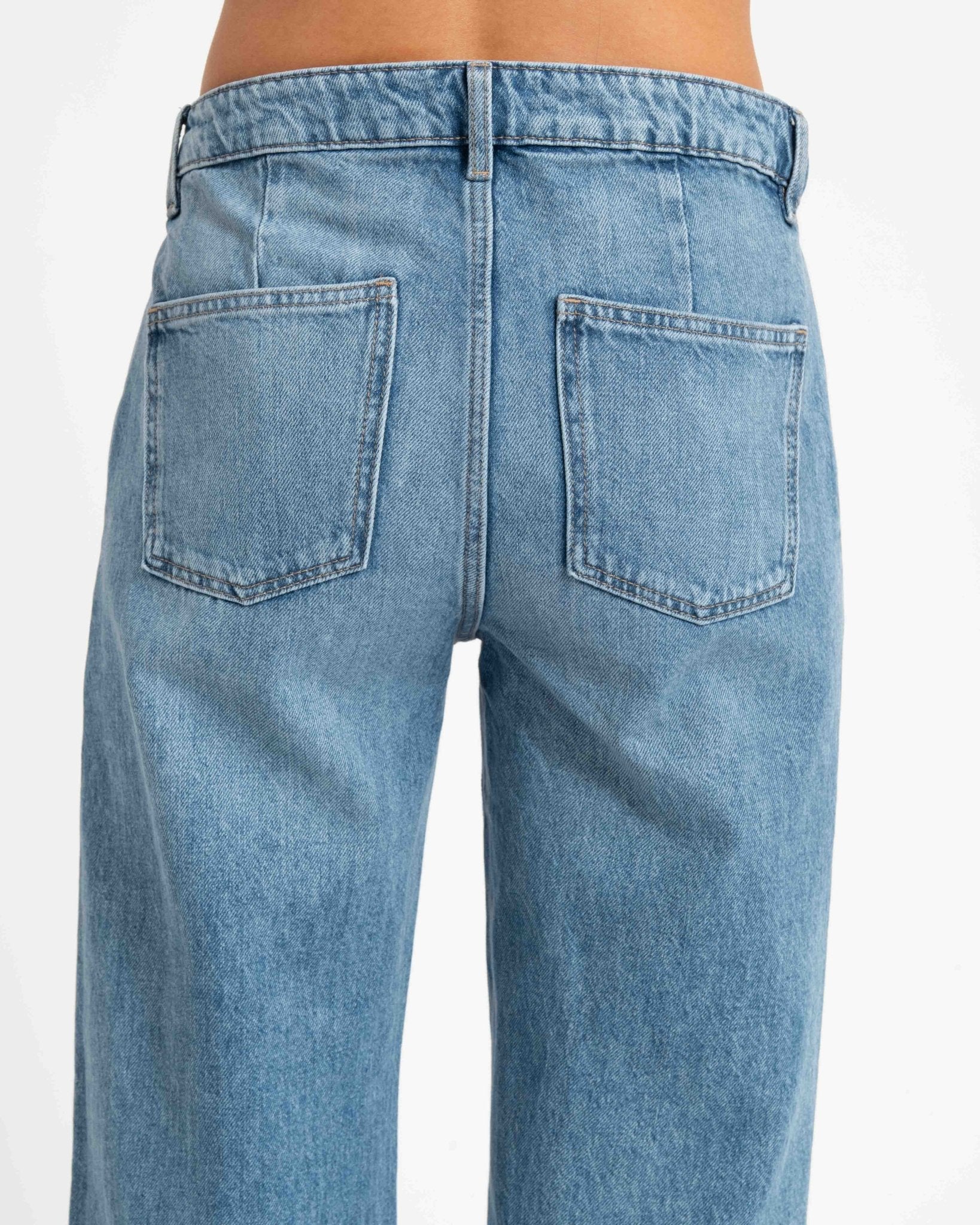 Pleated Slouchy Jeans Blue - Image 6