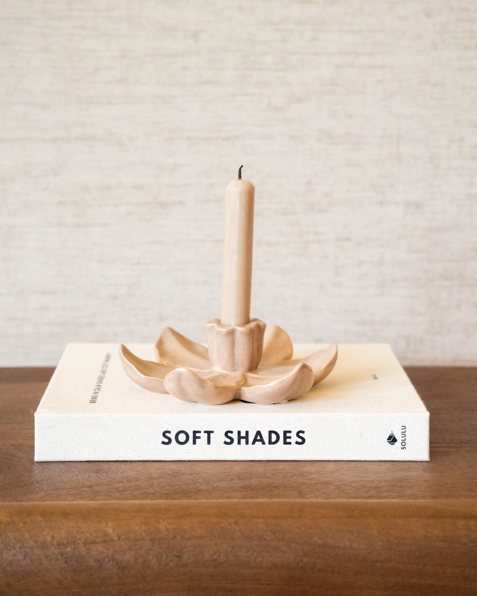 Candle Holder Lotus Beige - Image 2