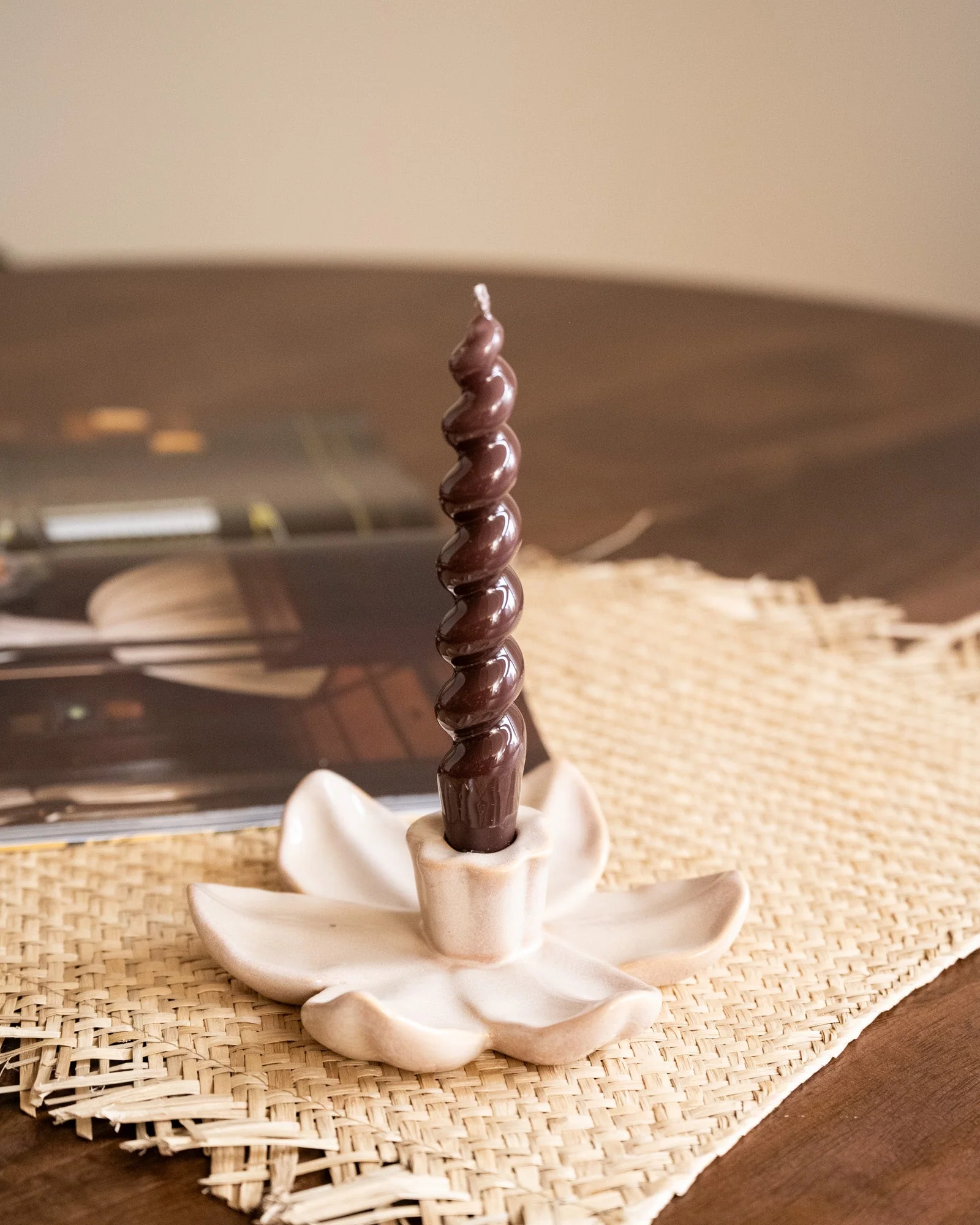 Candle Holder Lotus Beige - Image 4