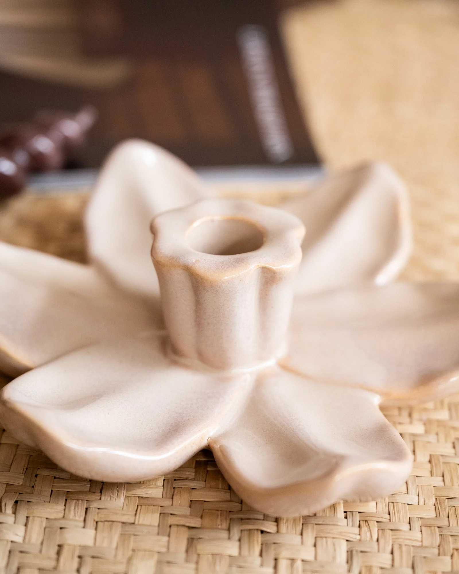 Candle Holder Lotus Beige - Image 7