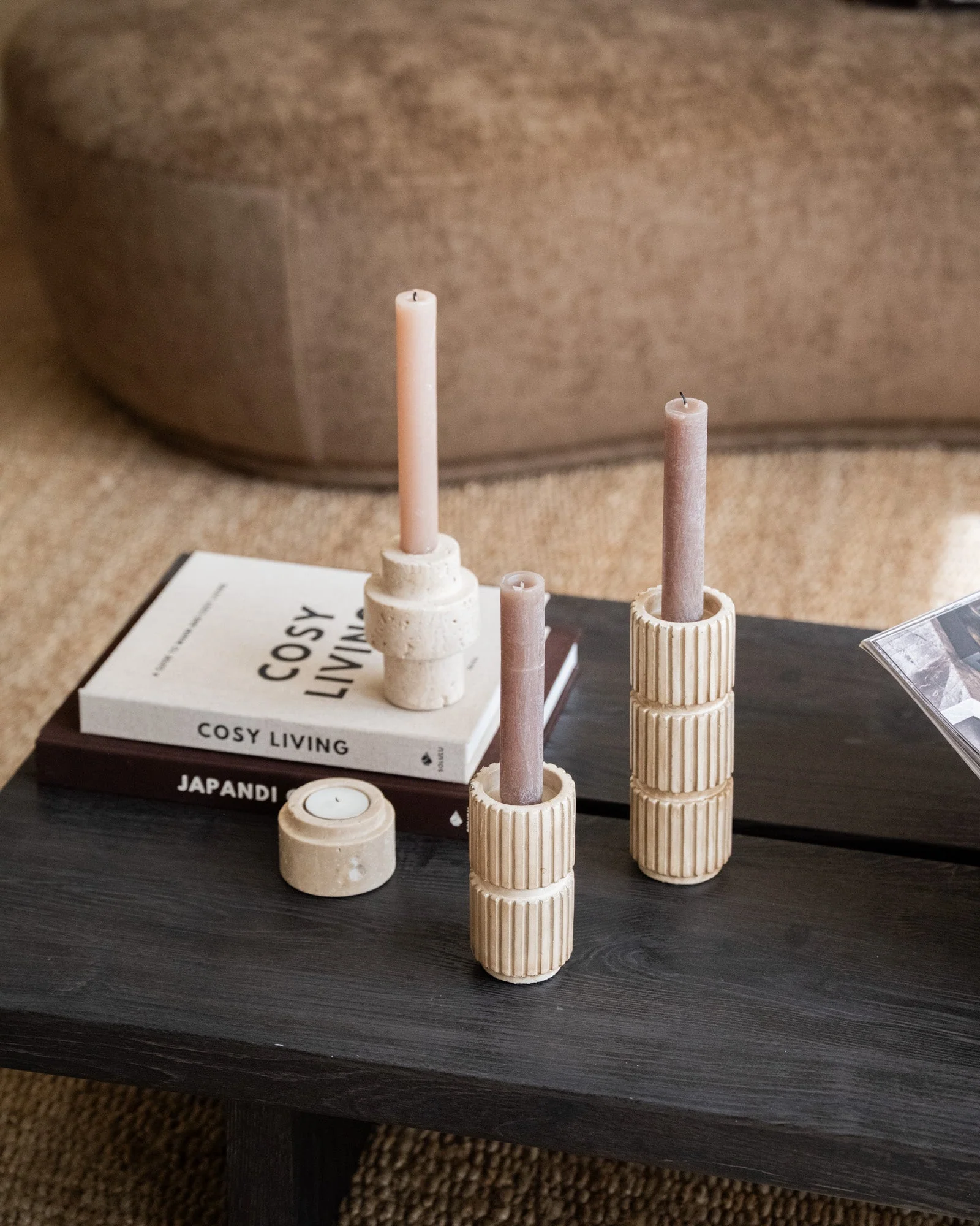 Candle Holder Zilt Beige