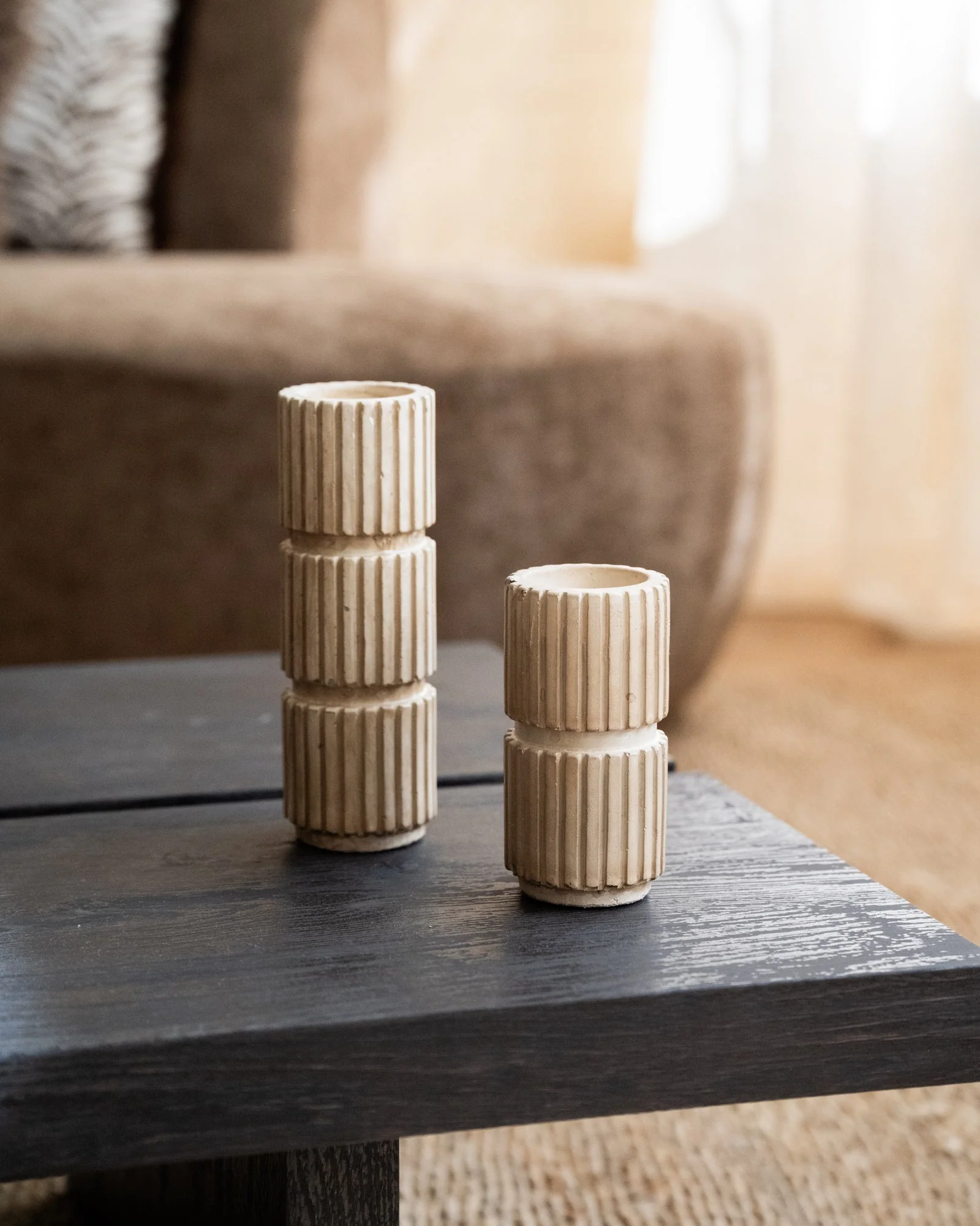 Candle Holder Zilt Beige - Image 2