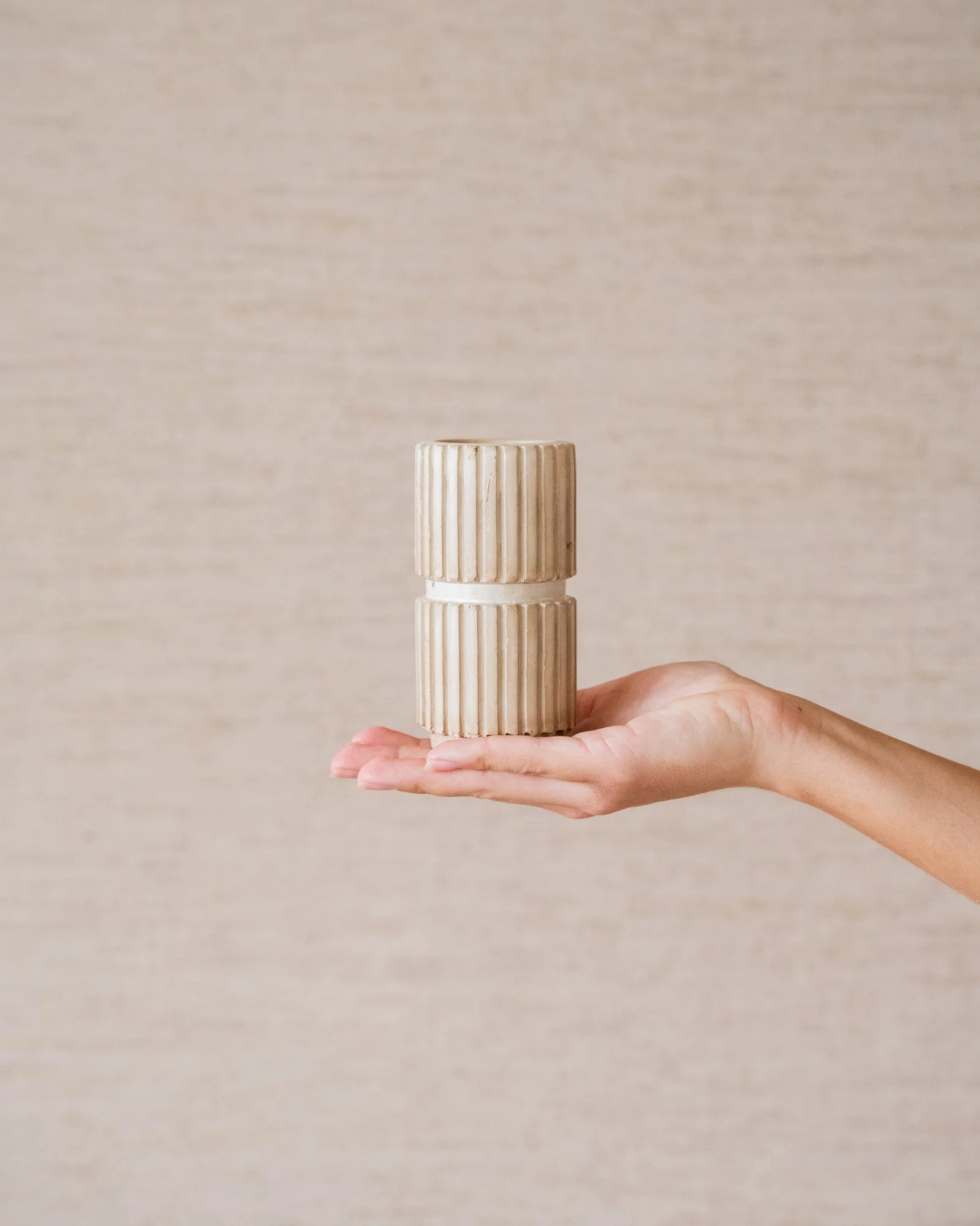 Candle Holder Zilt Beige - Image 4