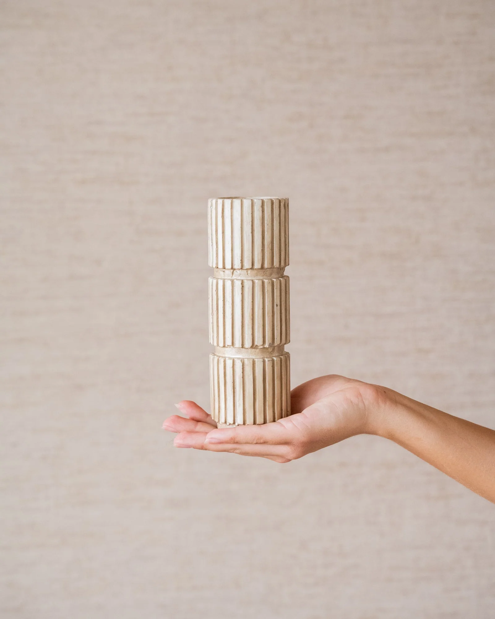 Candle Holder Zilt Beige - Image 5
