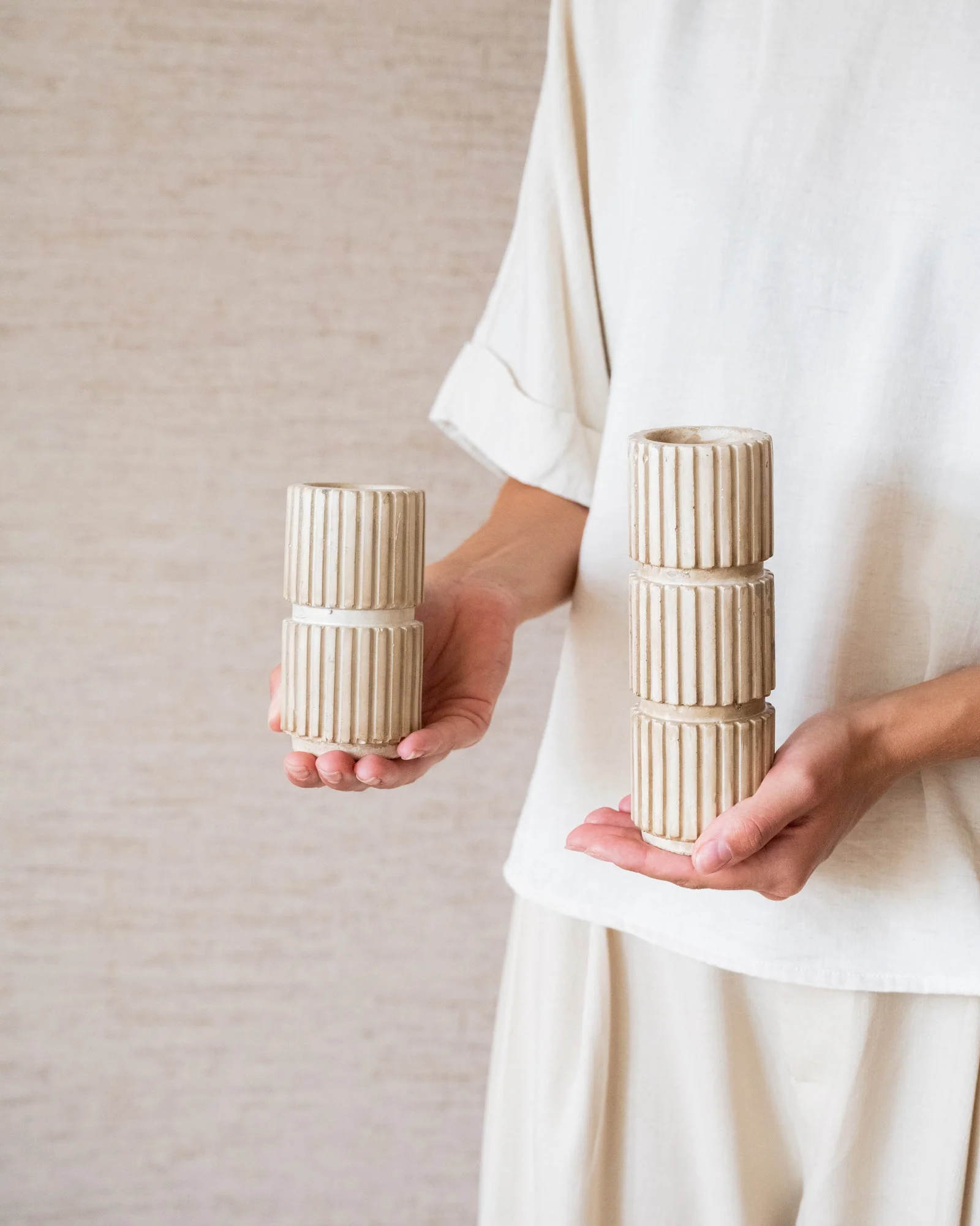 Candle Holder Zilt Beige - Image 7