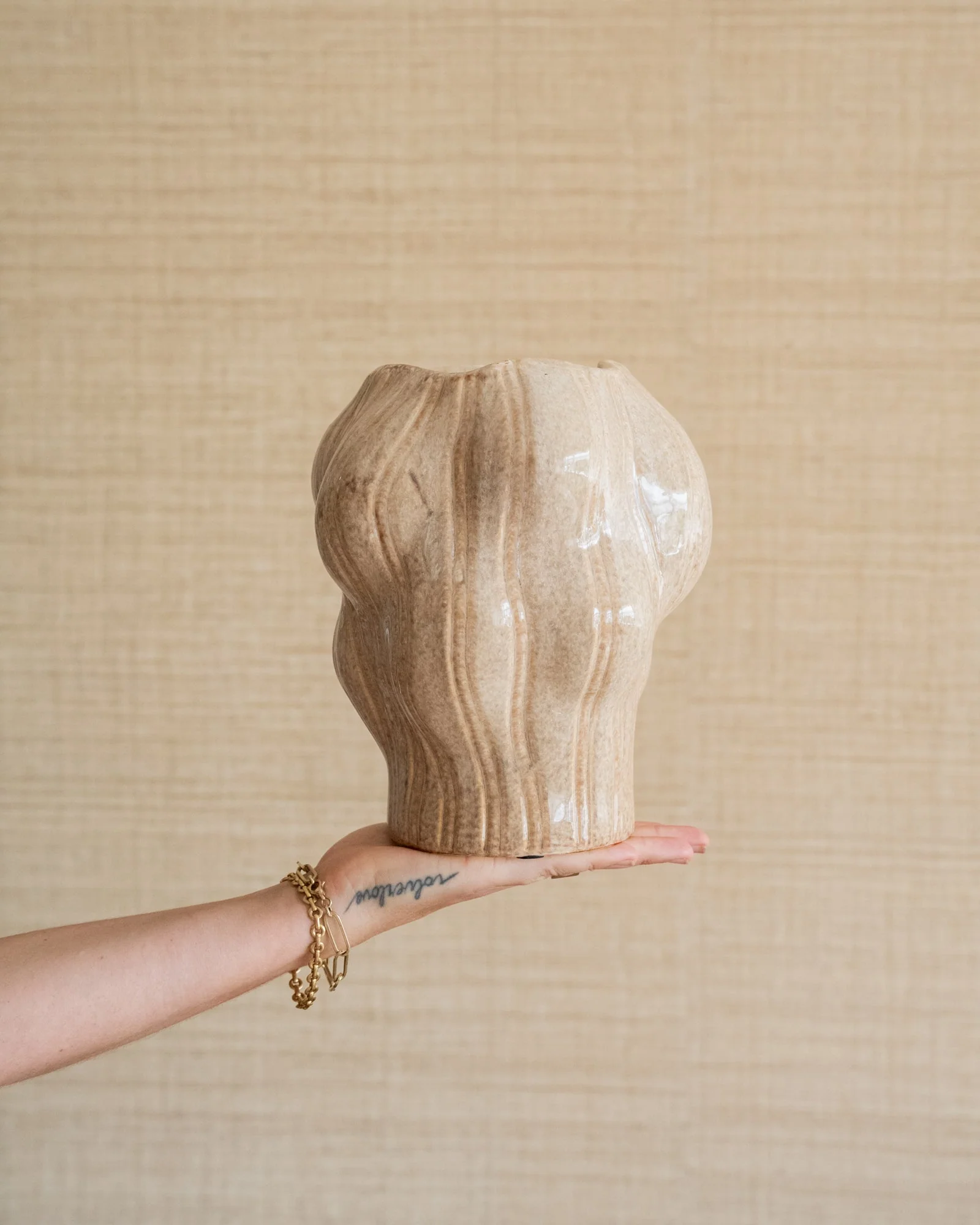 Deco Vaas Organisch Beige - Image 3