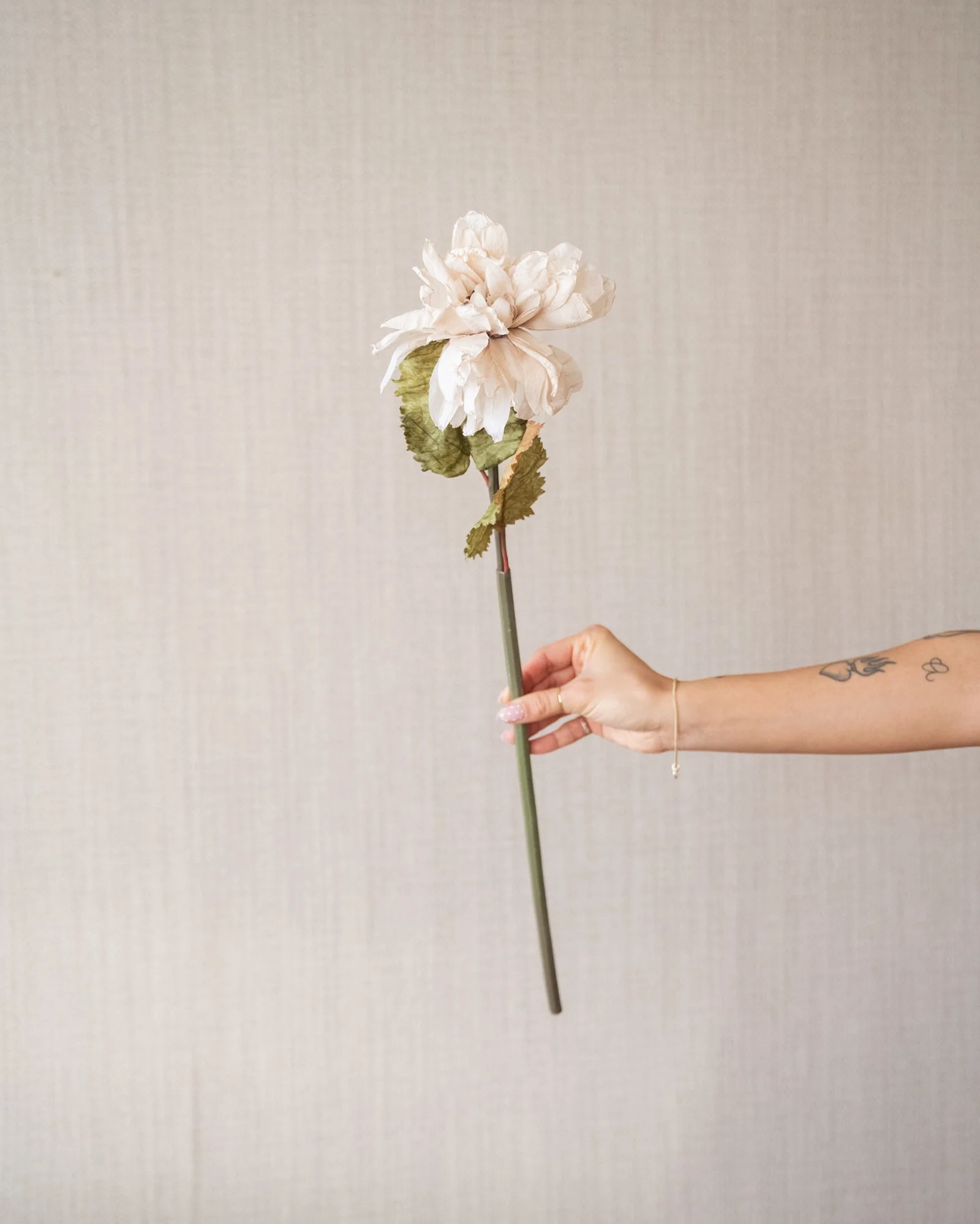 Kunstbloemen Dahlia Beige - Image 2