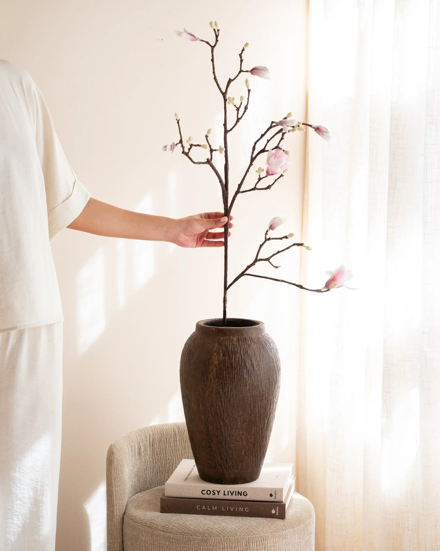Kunstbloemen Magnolia Pink - Image 2