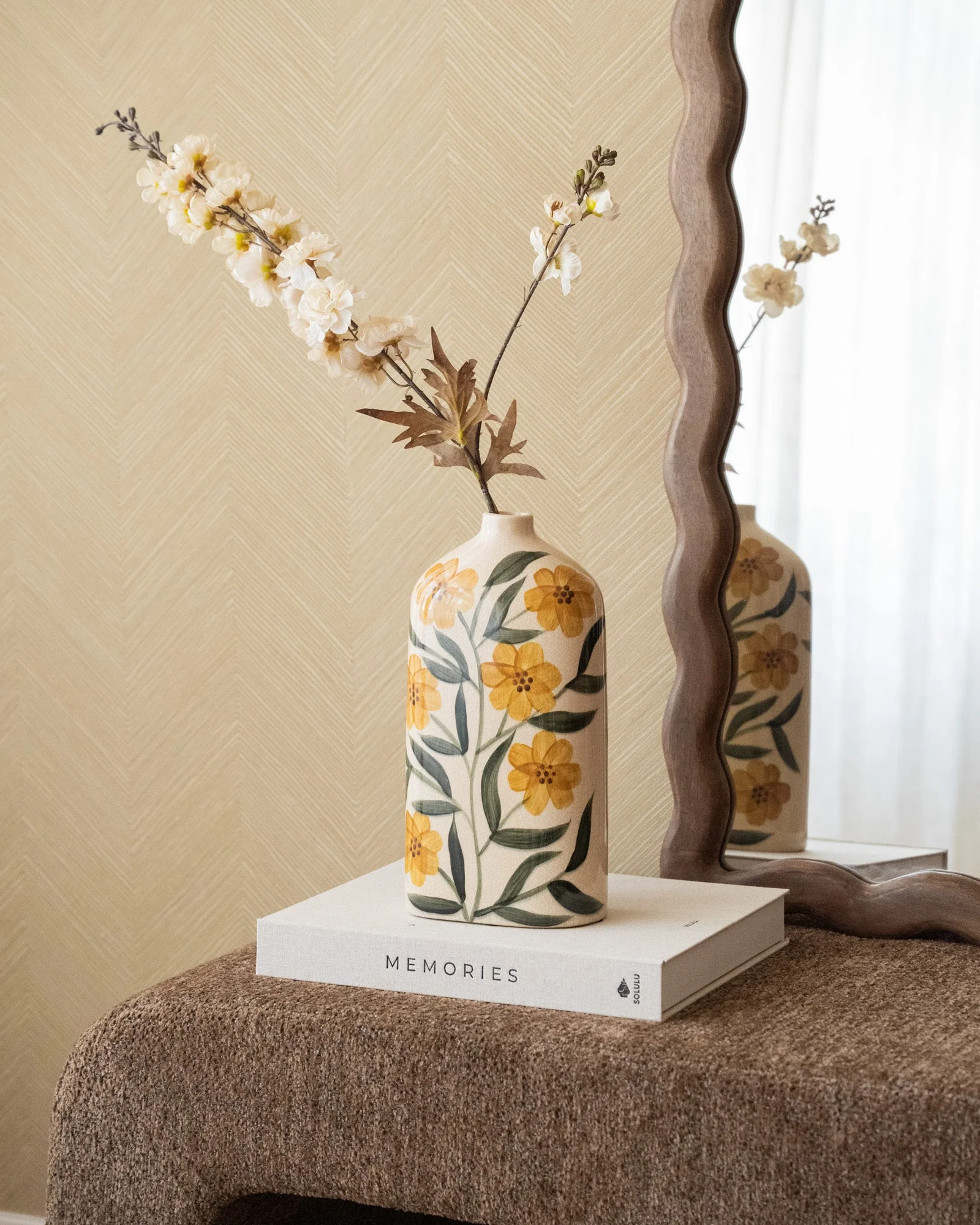 Hangeschilderde Deco Vaas Bloem Aurelia