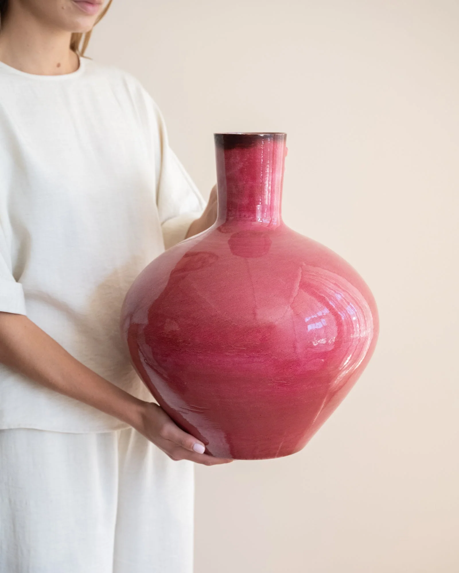 Grote Deco Vaas Metal Pink - Image 3