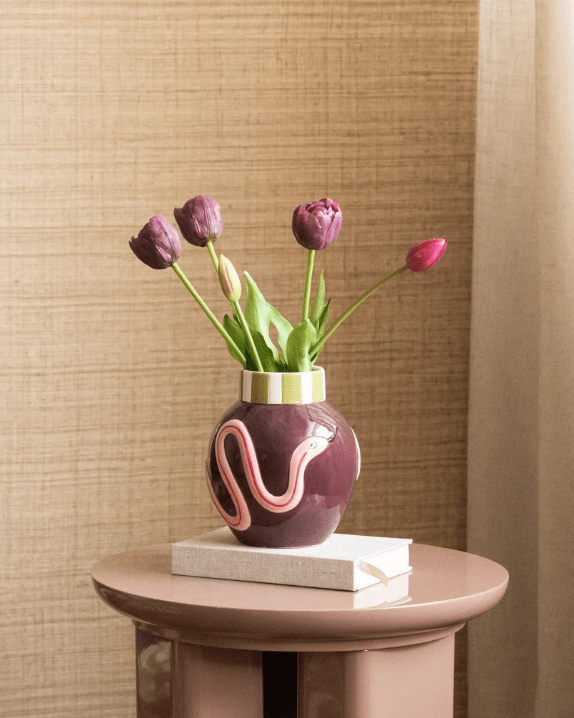 Deco Vaas Serpenta Aubergine