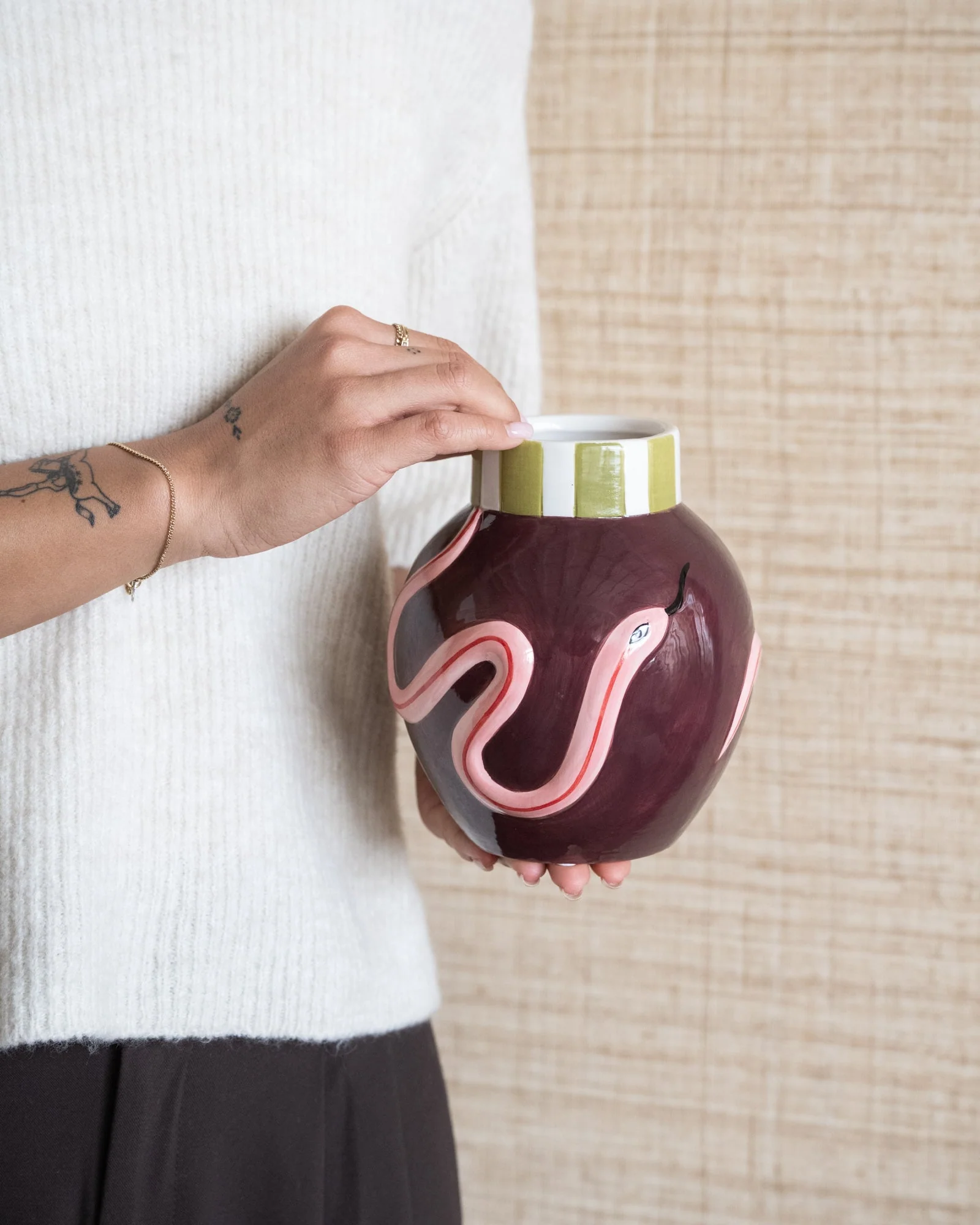 Deco Vaas Serpenta Aubergine - Image 5