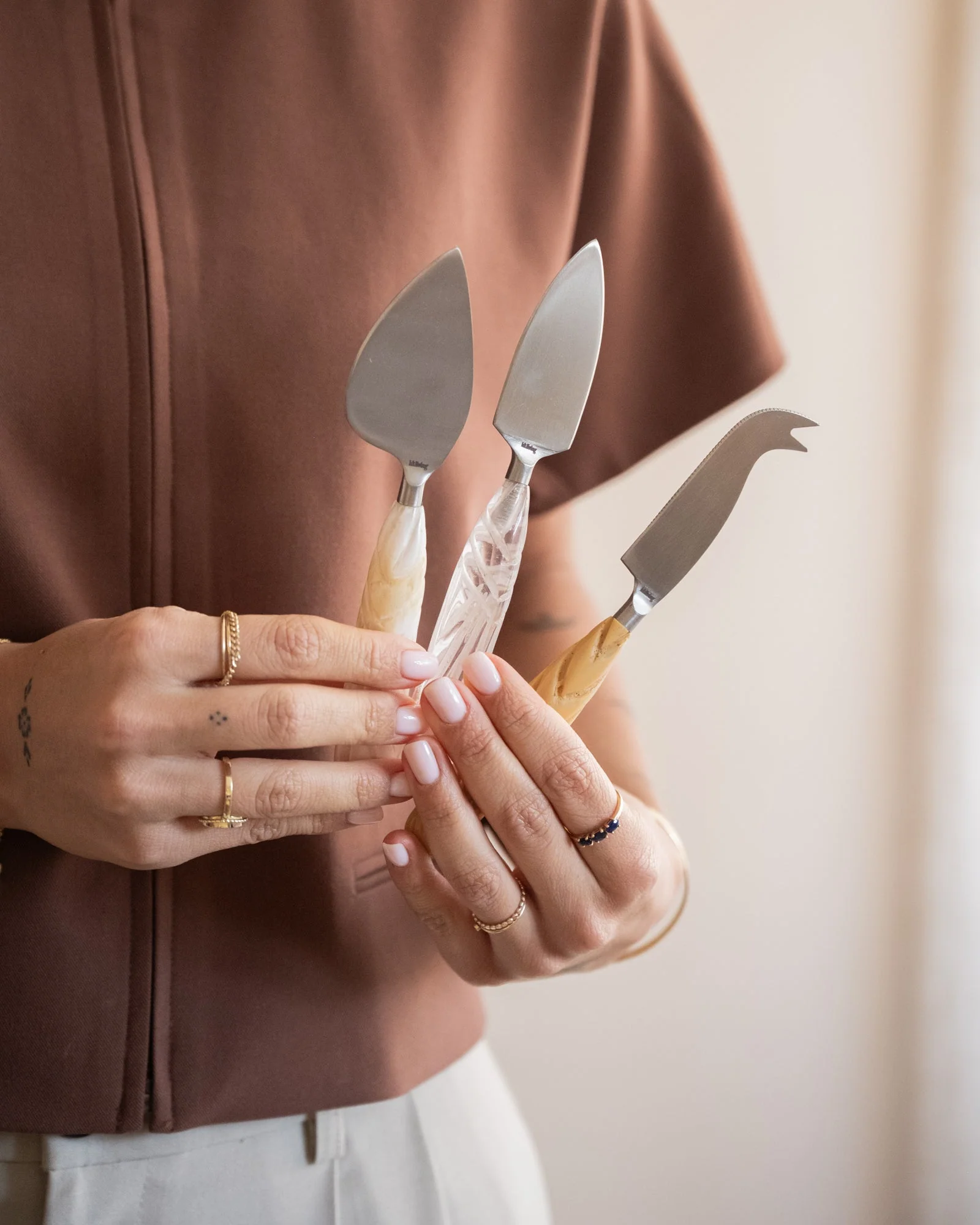 Set van 3 - HKLIVING Cheese Knives Tri Colore - Image 3