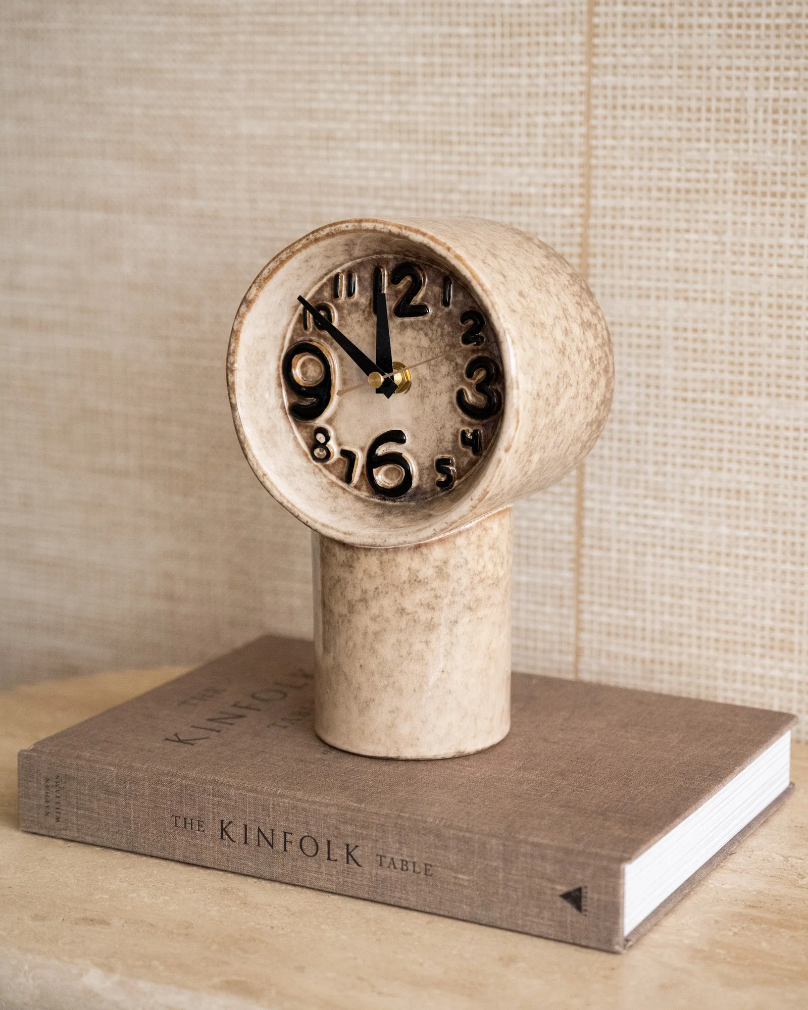 HKLIVING Clock Retro Ceramic Cream - Image 3