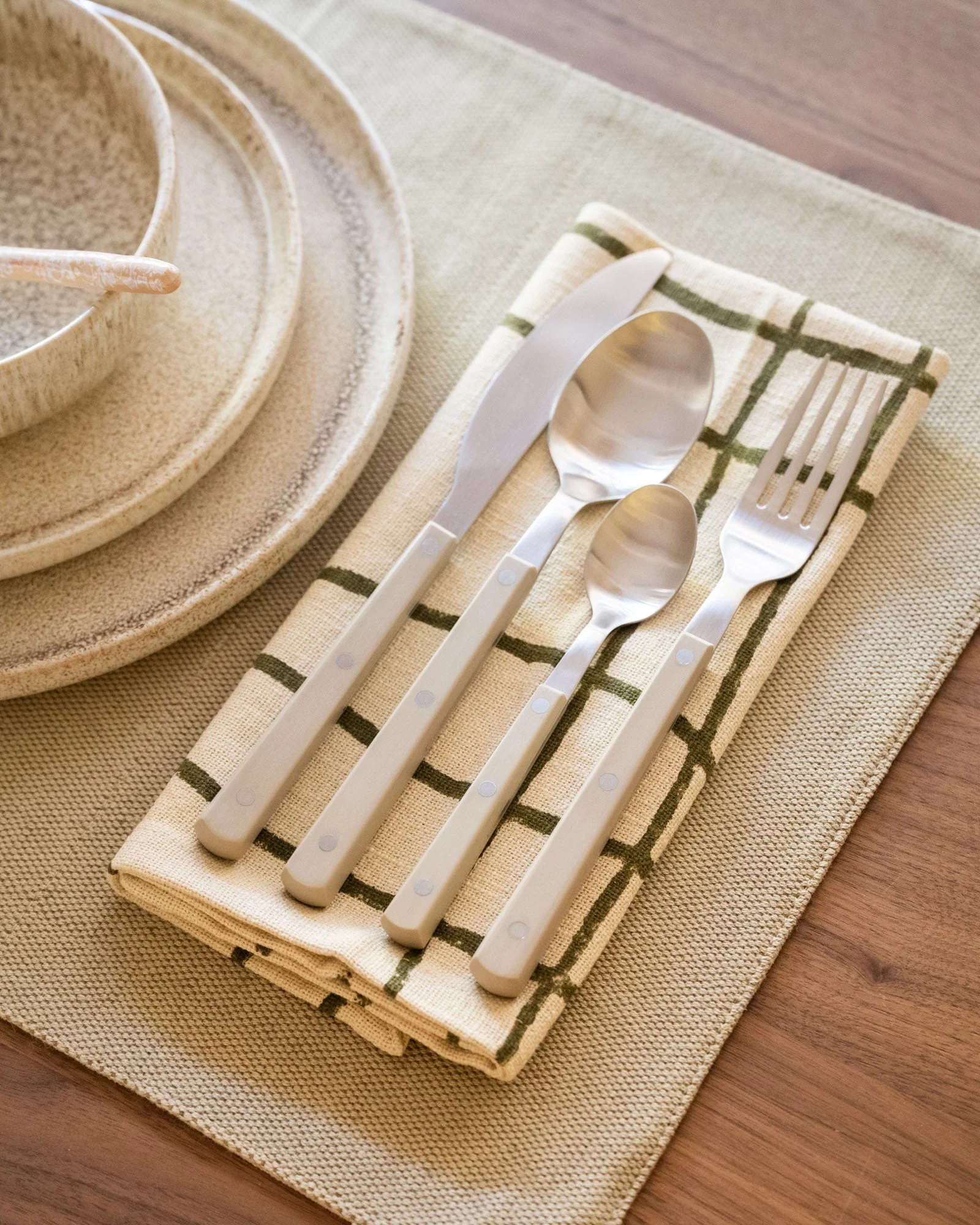 Set van 16 - HKLIVING Cutlery Set Olive Green