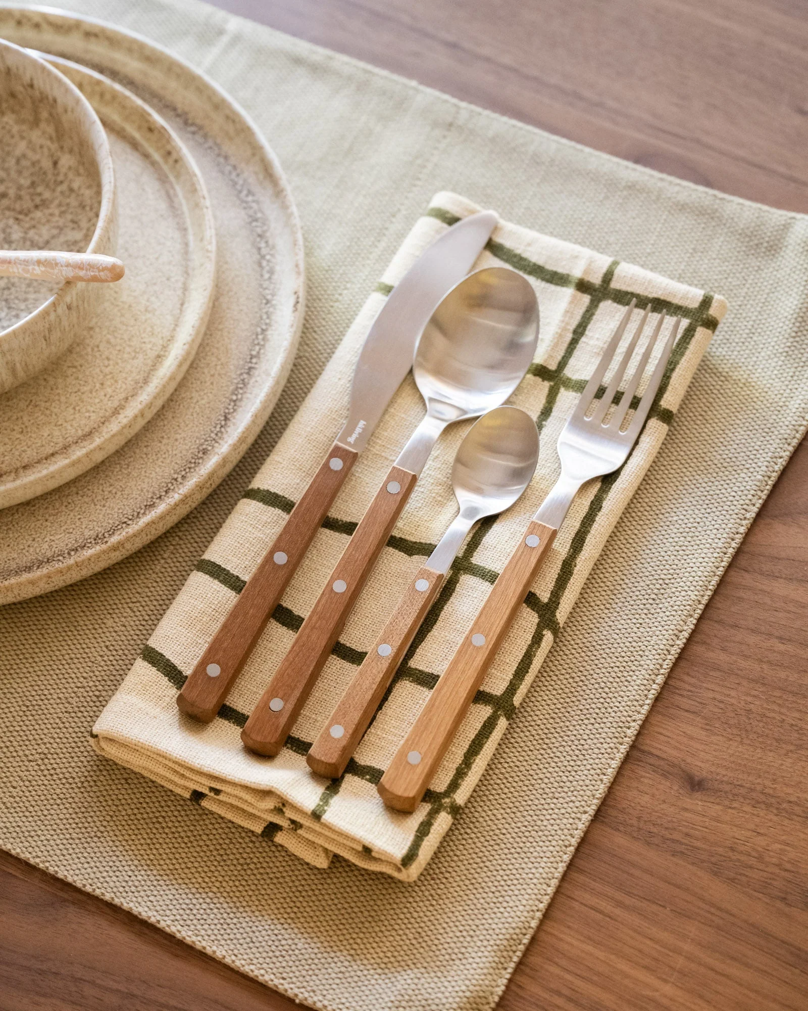 Set van 16 - HKLIVING Cutlery Set Wood