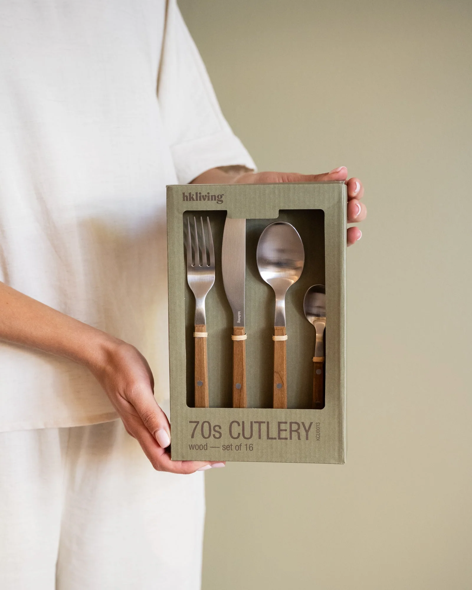 Set van 16 - HKLIVING Cutlery Set Wood - Image 2