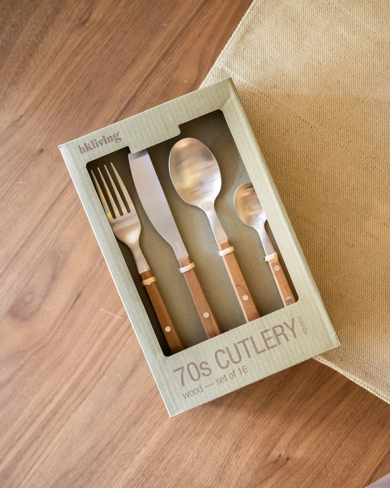 Set van 16 - HKLIVING Cutlery Set Wood - Image 5