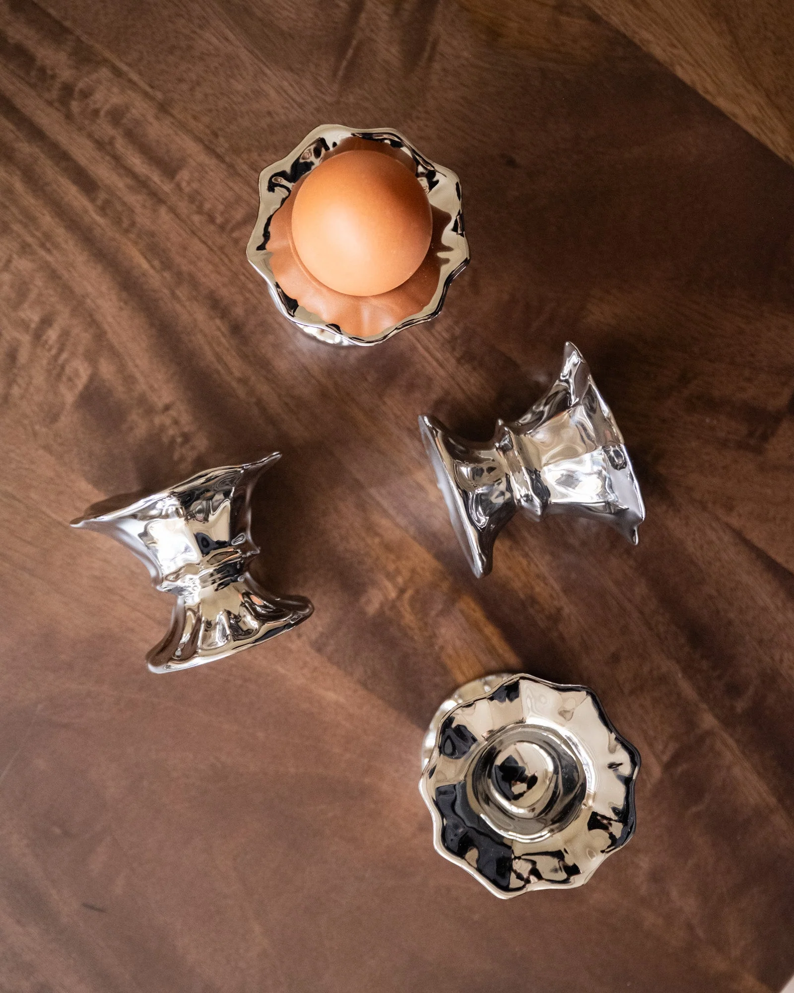 Set van 4 - HKLIVING Egg Cups Chrome - Image 3